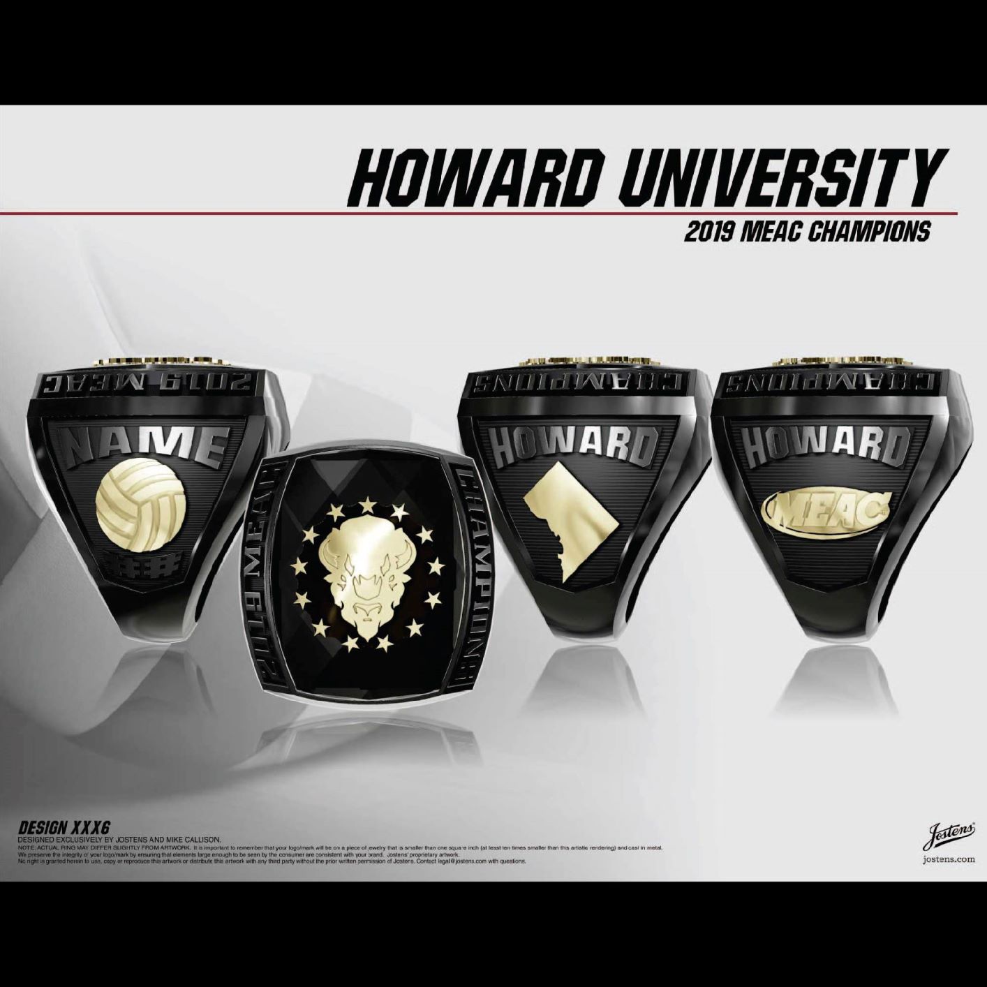 Howard University Women's Volleyball 2019 MEAC Championship Ring