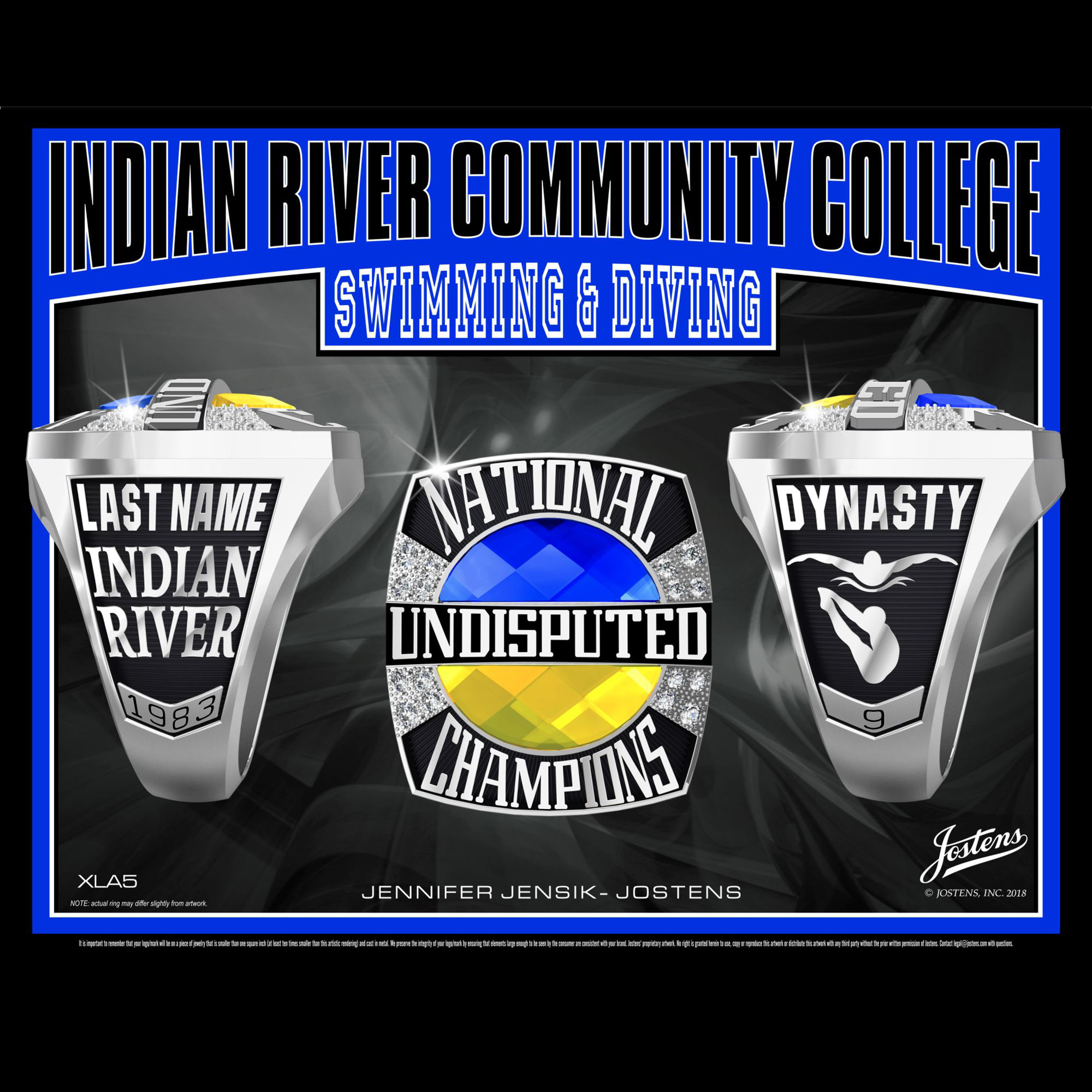 Indian River Community College Men's Swimming & Diving National Championship Ring