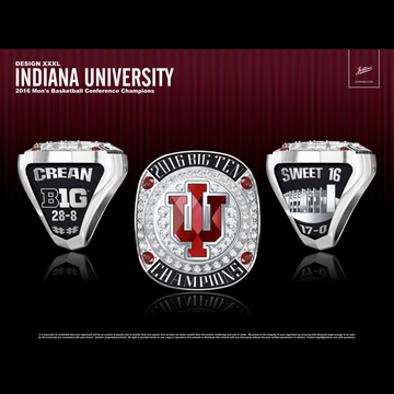 Indiana University Men's Basketball 2016 Big Ten Championship Ring