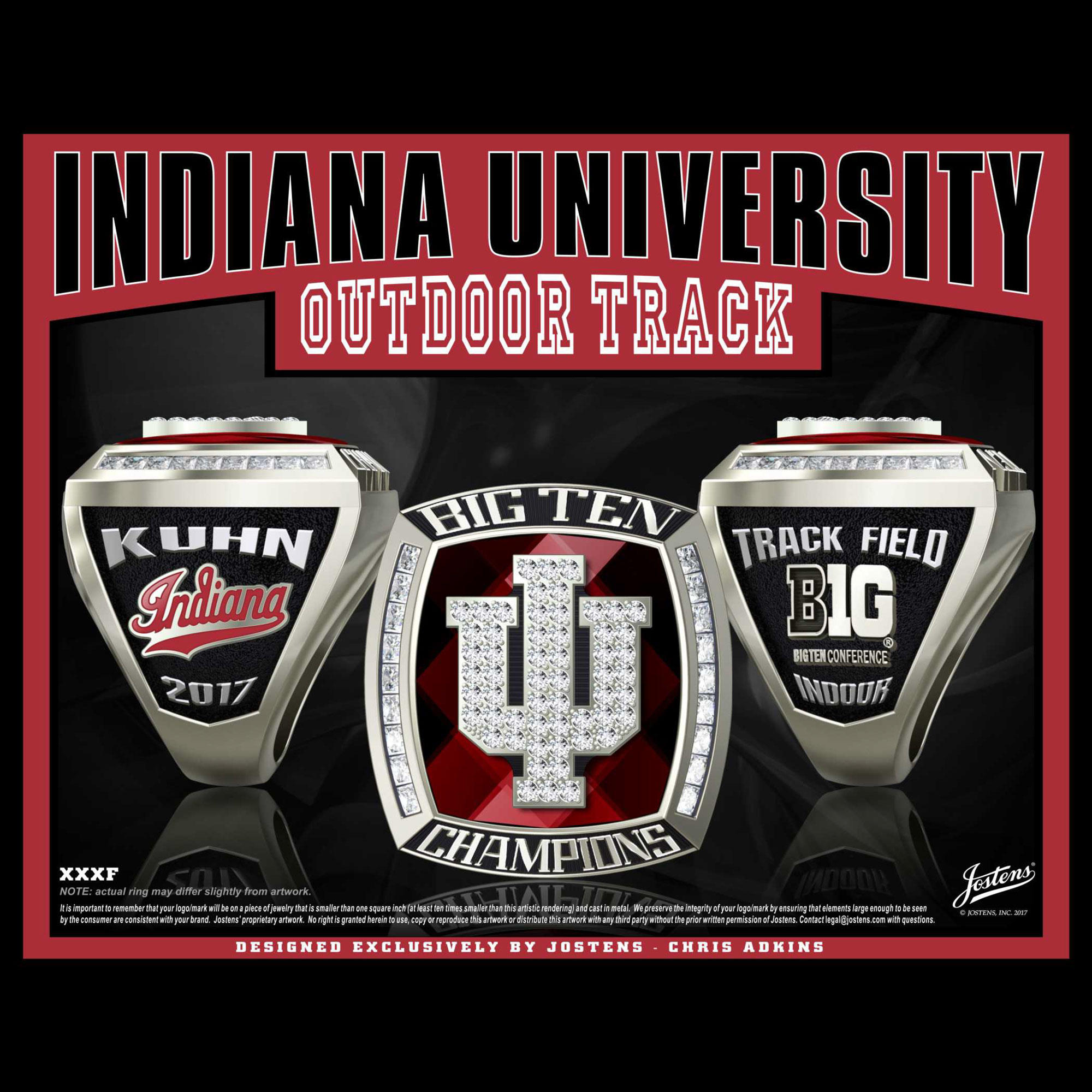 Indiana University Men's Track & Field 2017 Big Ten Championship Ring