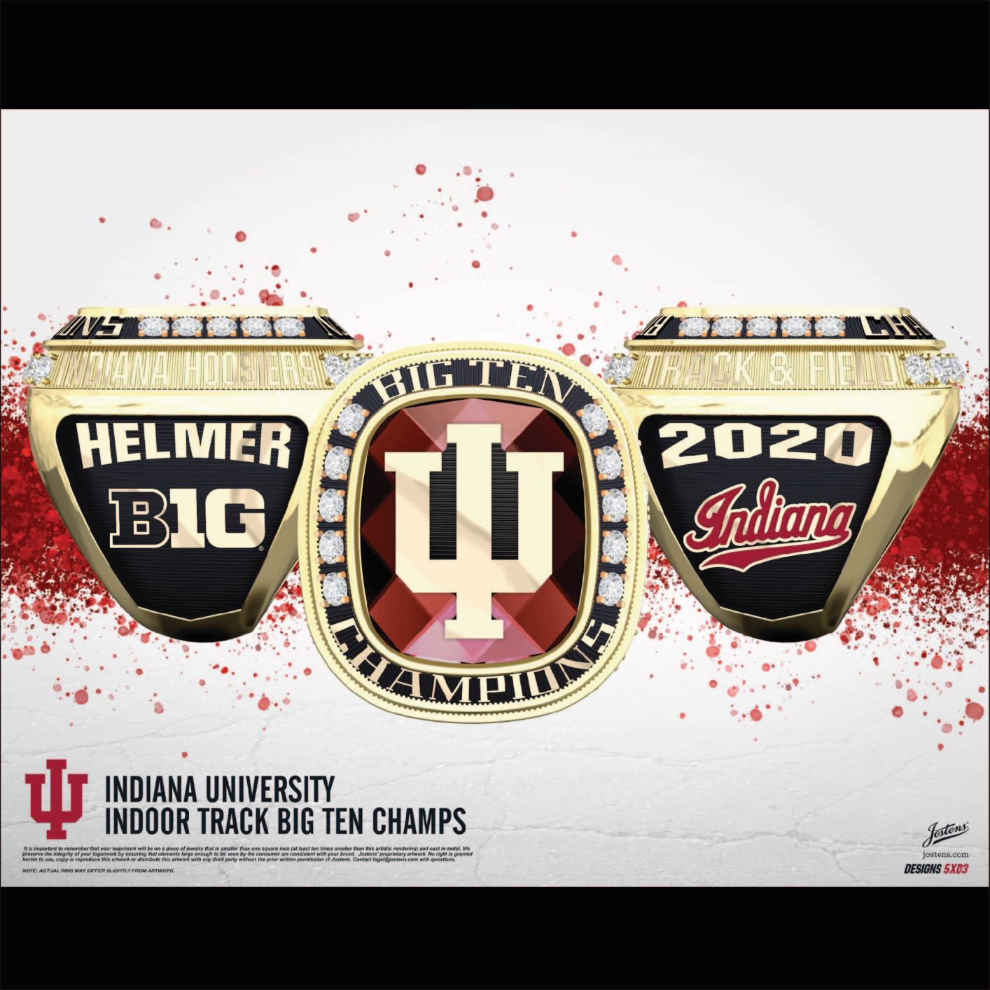 Indiana University Men's Track & Field 2020 Big Ten Championship Ring