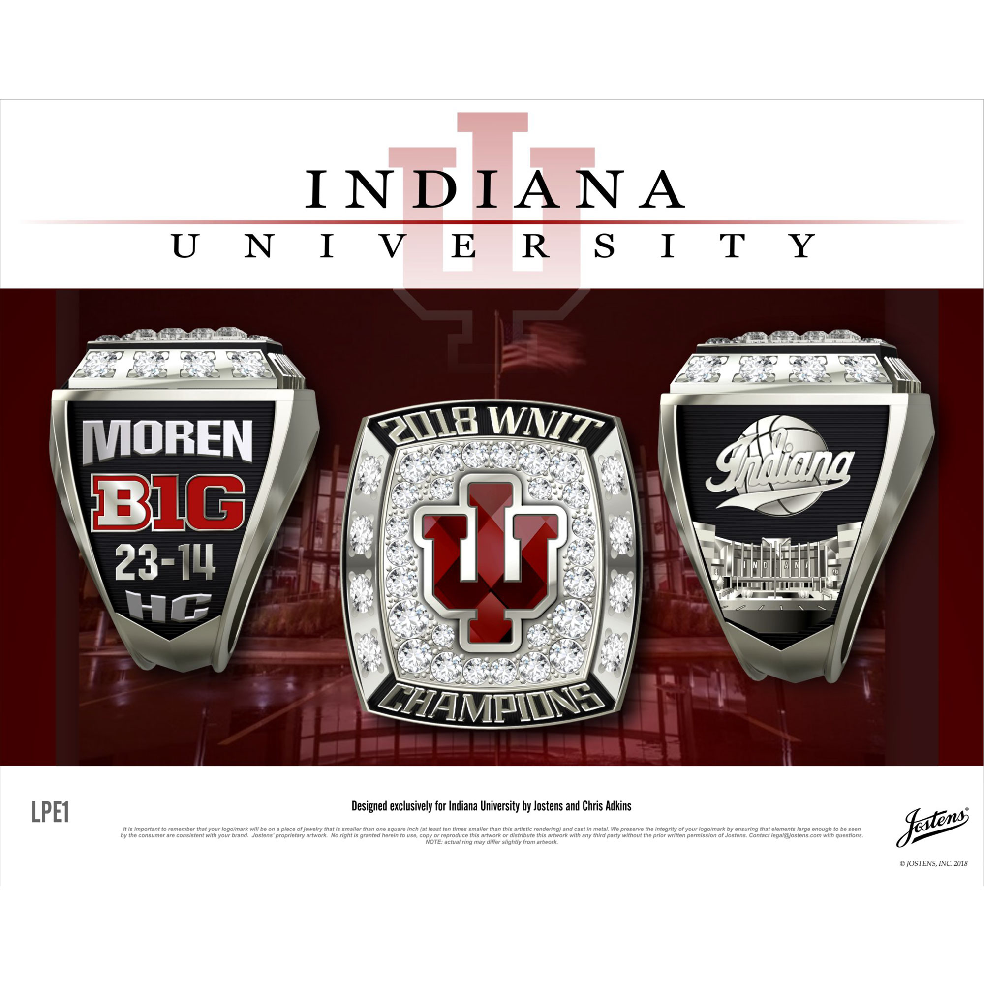 Indiana University Women's Basketball 2018 WNIT Championship Ring