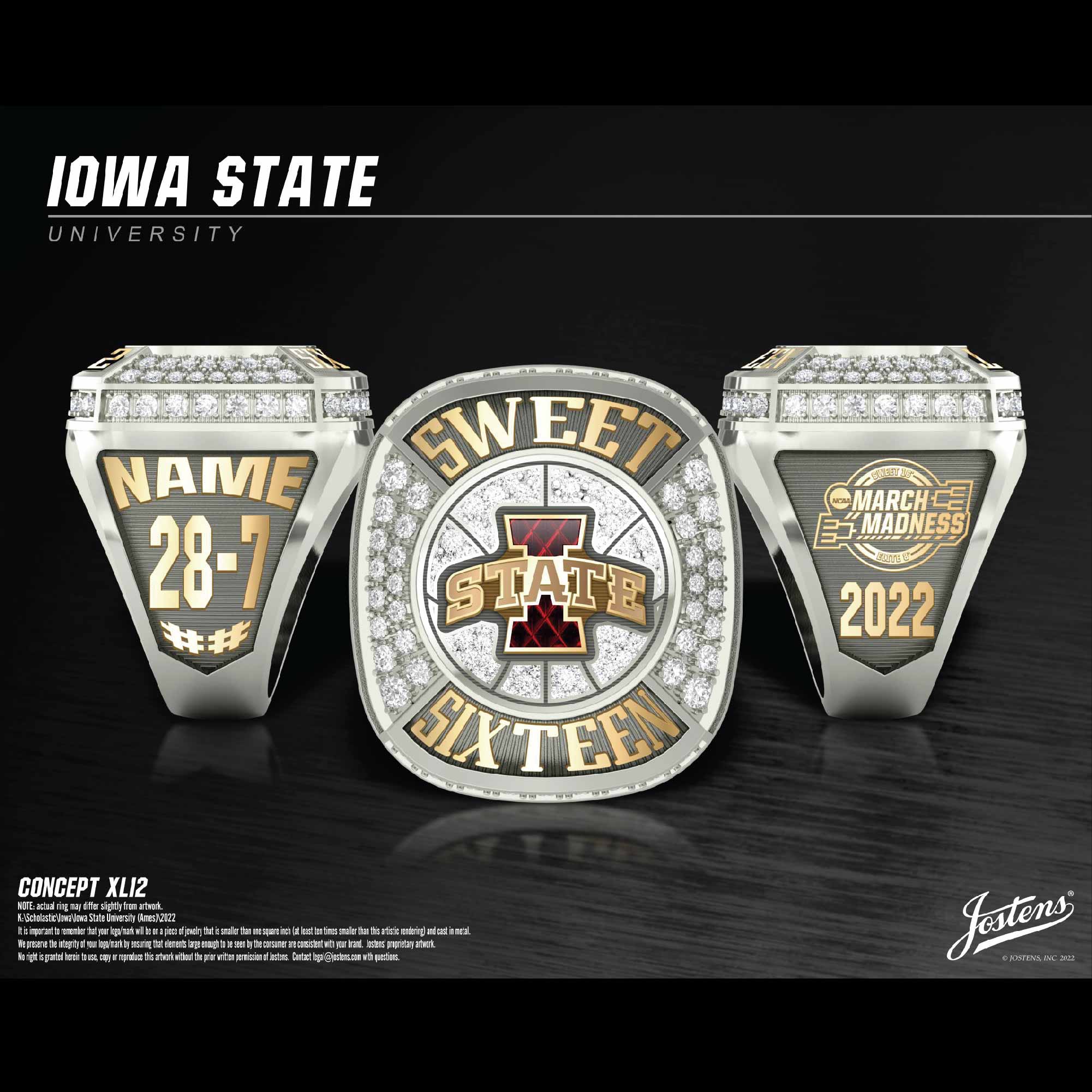 Iowa State University Women's Basketball 2022 Sweet 16 Championship Ring