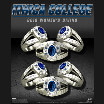Ithaca College Women's Swimming & Diving 2018 National Championship Ring
