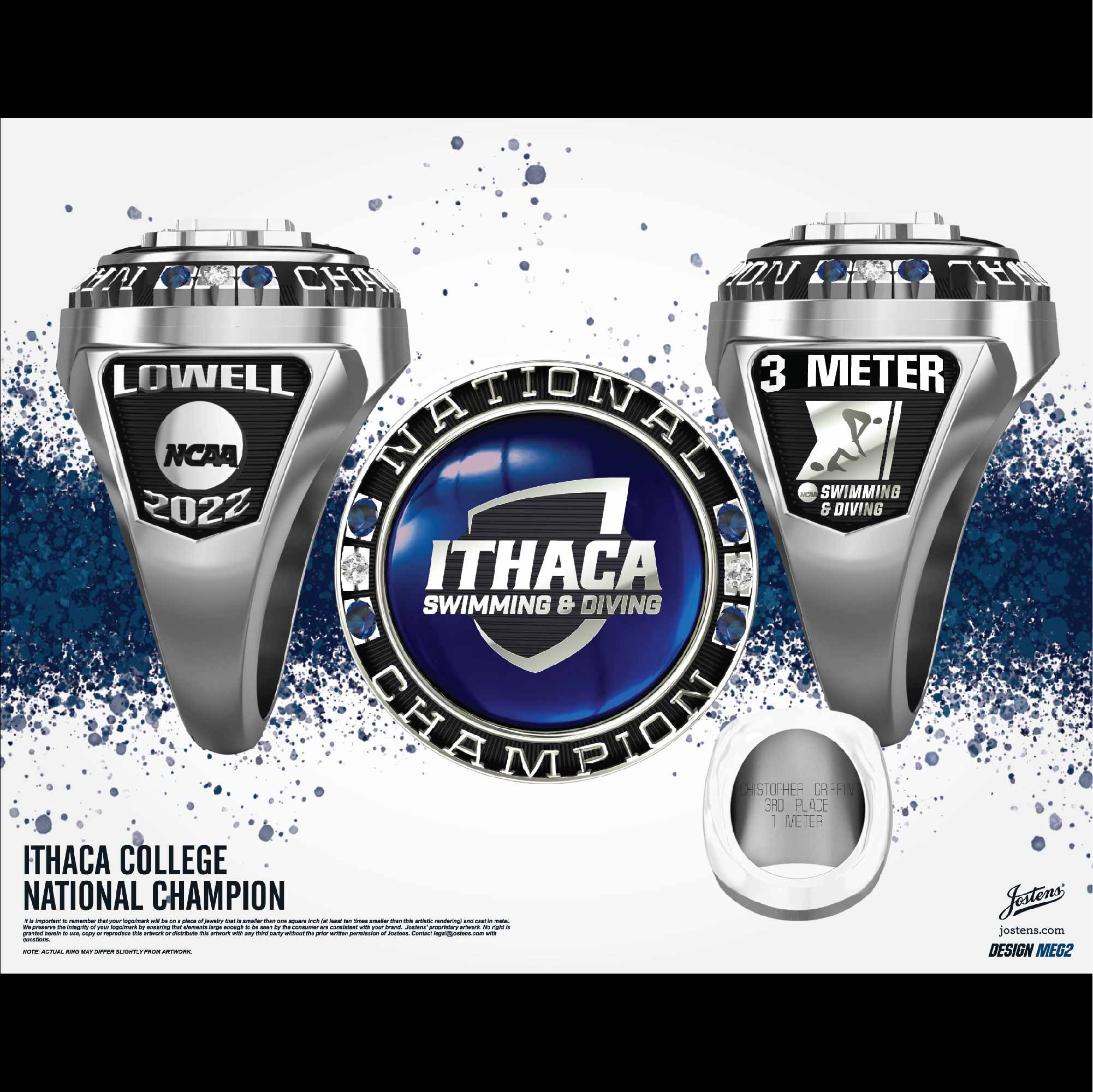 Ithaca College Women's Swimming & Diving 2022 National Championship Ring