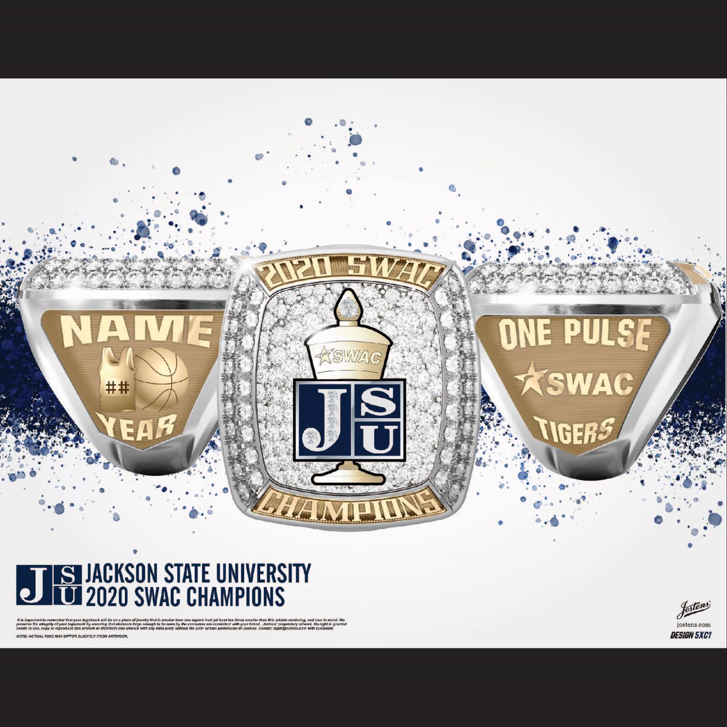 Jackson State University Women's Basketball 2020 SWAC Championship Ring
