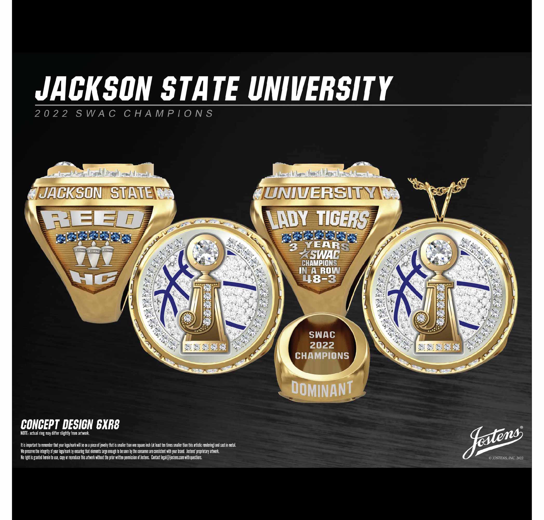 Jackson State University Women's Basketball 2022 SWAC Championship Ring