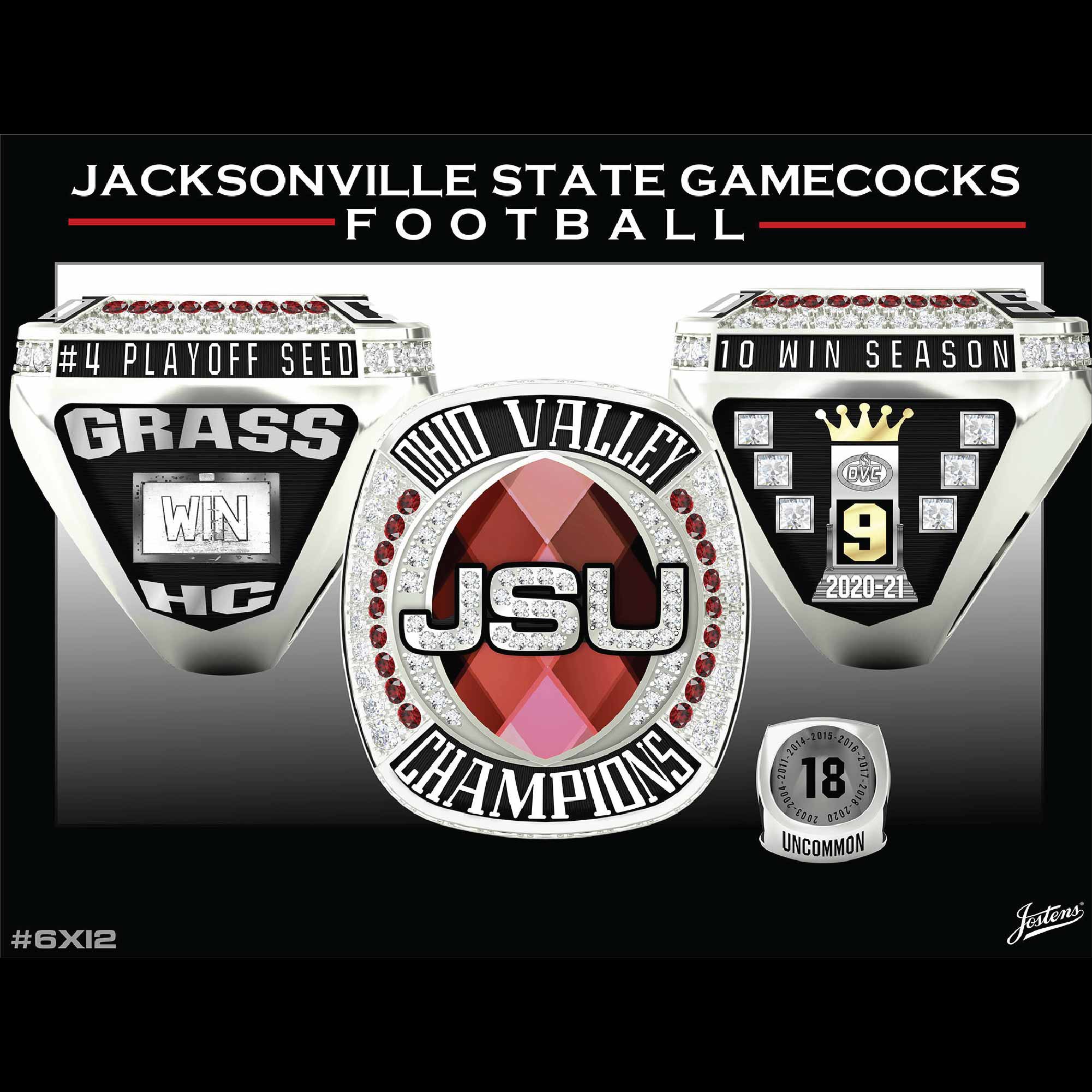 Jacksonville State University Men's Football 2021 OVC Championship Ring