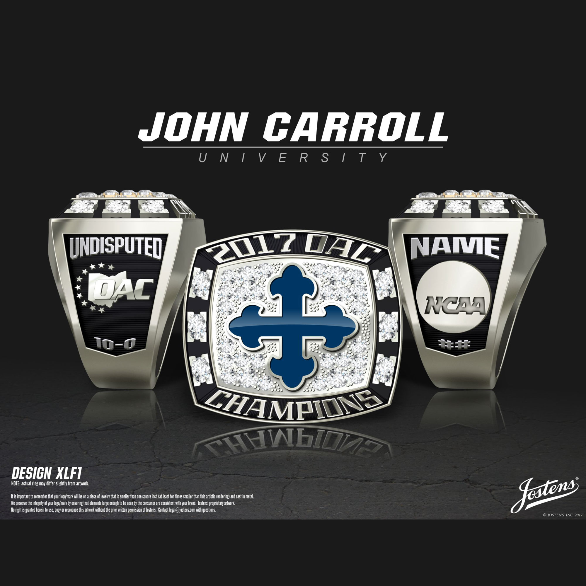 John Carroll University Men's Lacrosse 2017 OAC Championship Ring