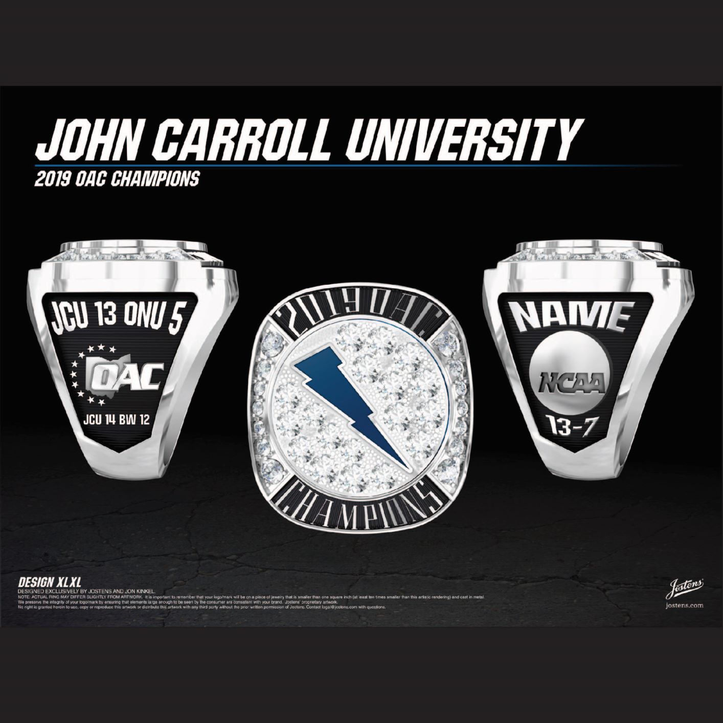 John Carroll University Men's Lacrosse 2019 OAC Championship Ring