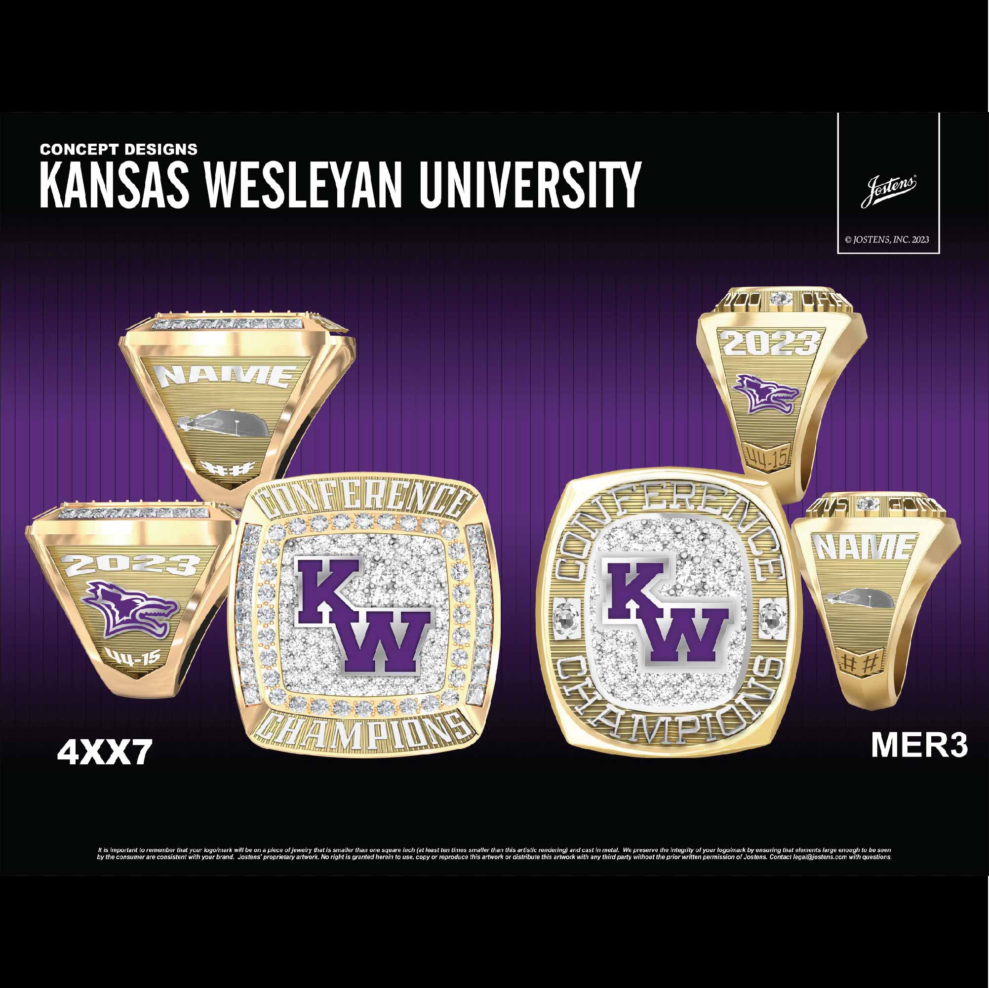 Kansas Wesleyan University Baseball 2023 Conference Championship Ring