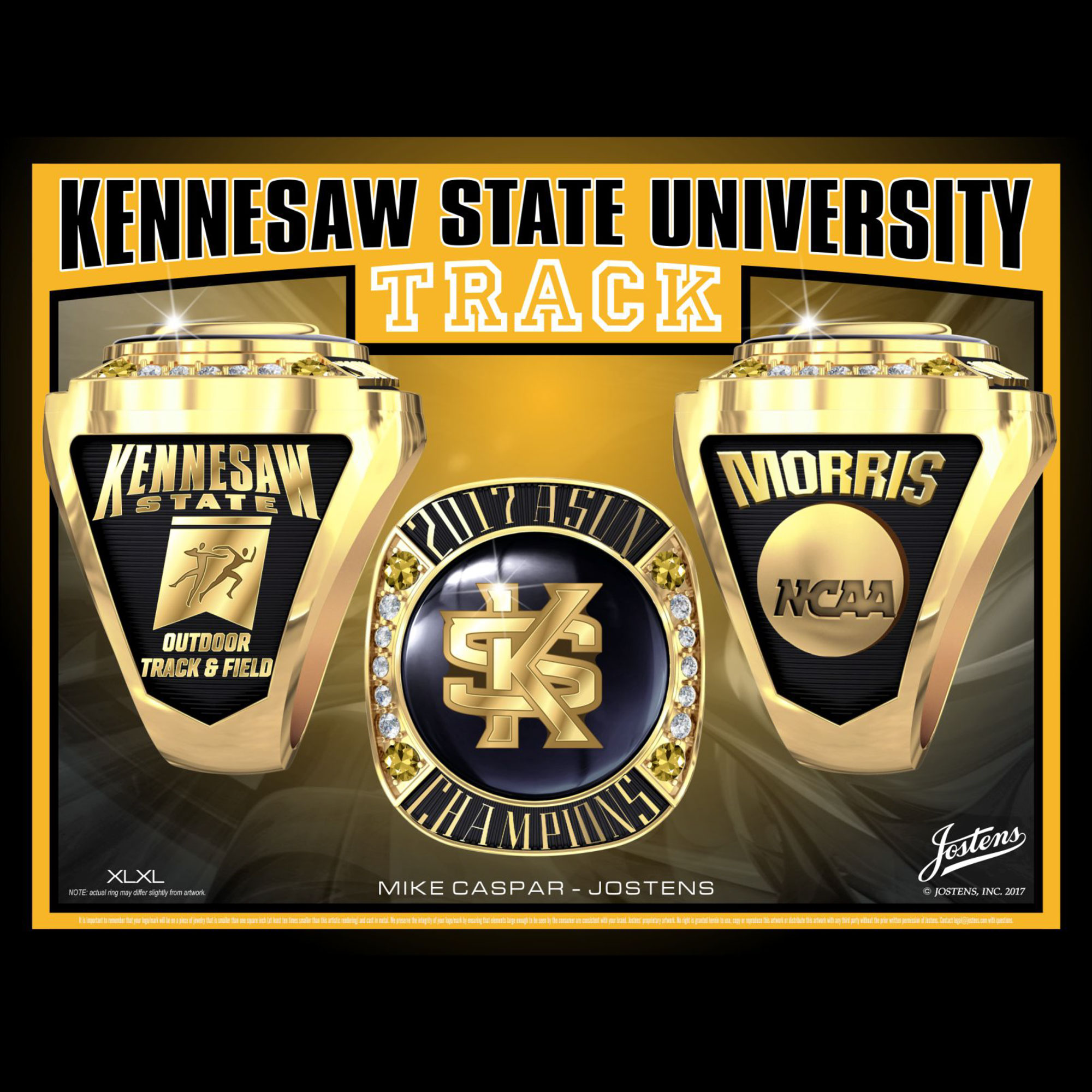 Kennesaw State University Men's Track & Field 2017 ASUN Championship Ring