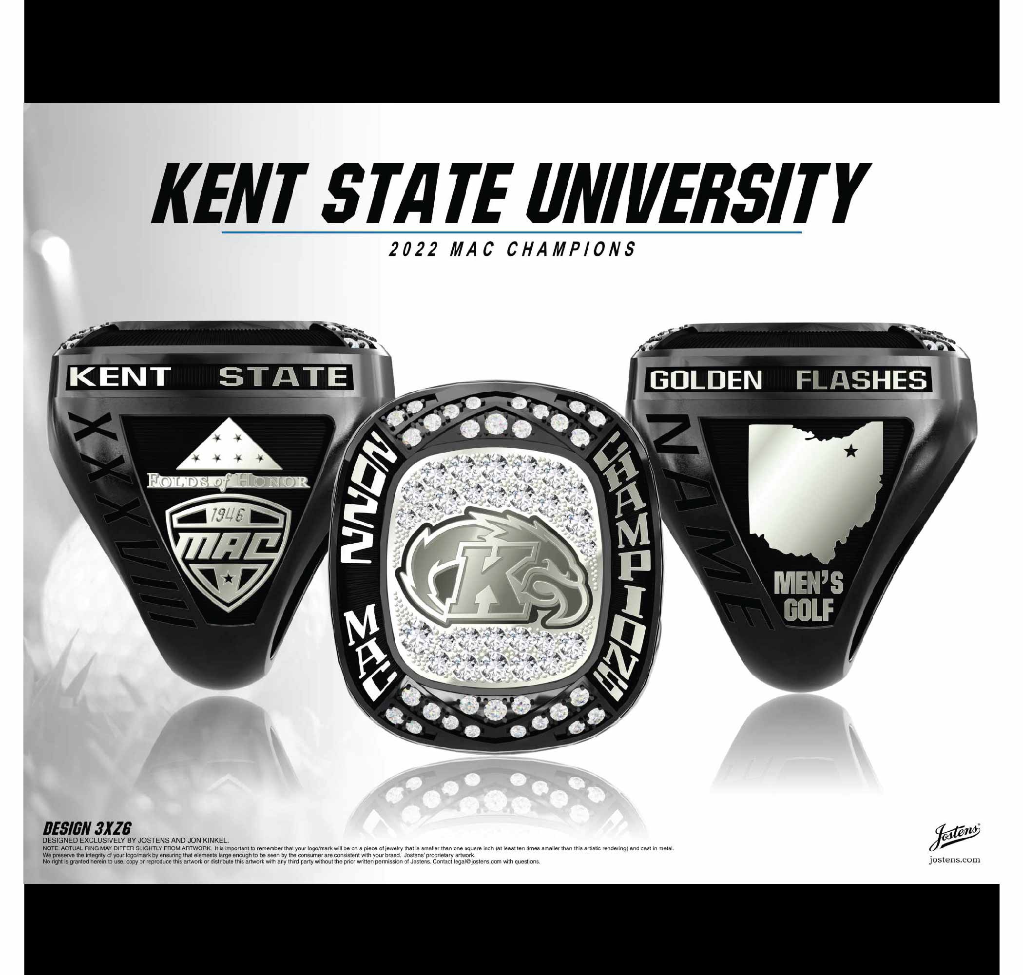 Kent State University Men's Golf 2022 MAC Championship Ring