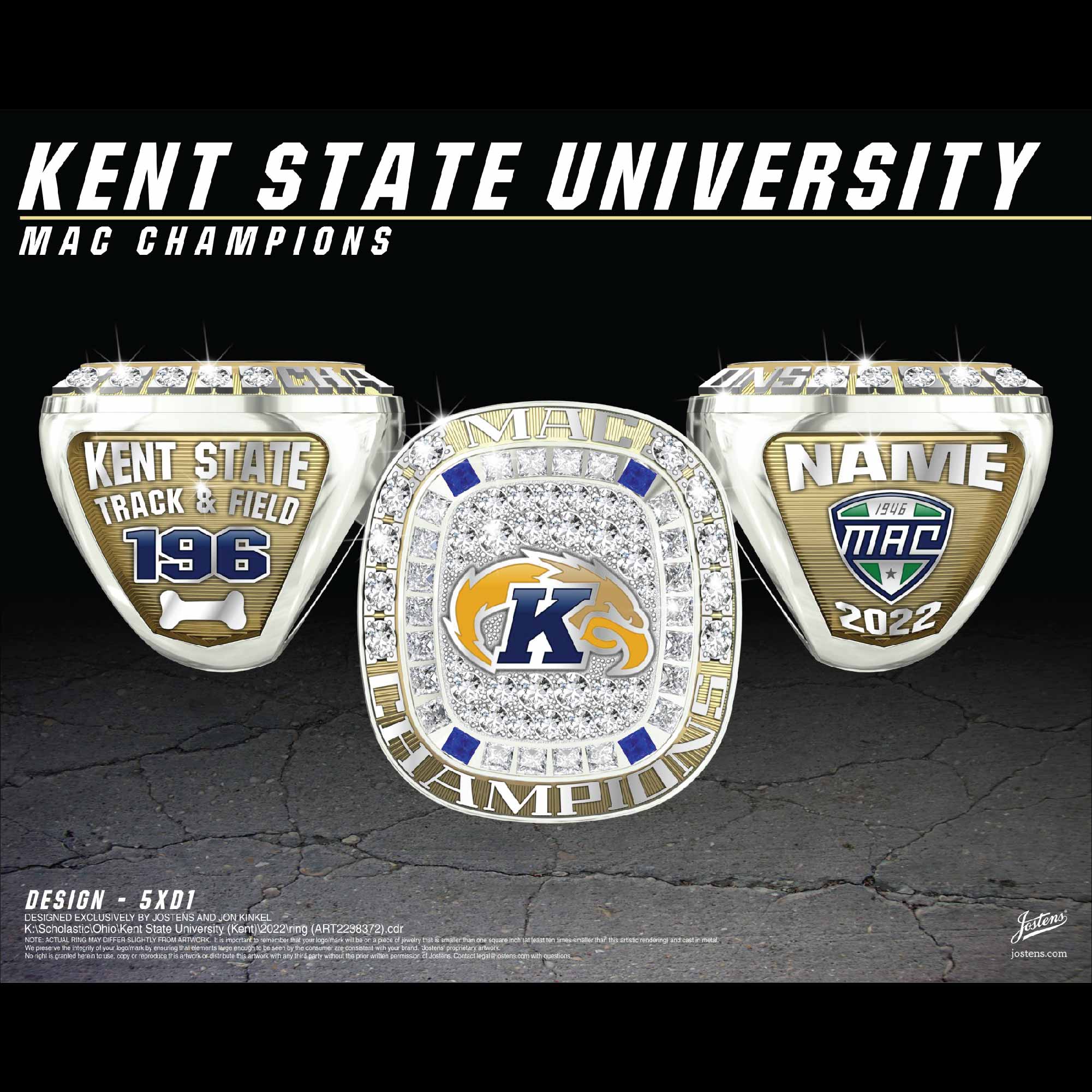 Kent State University Men's Track And Field 2022 MAC Championship Ring