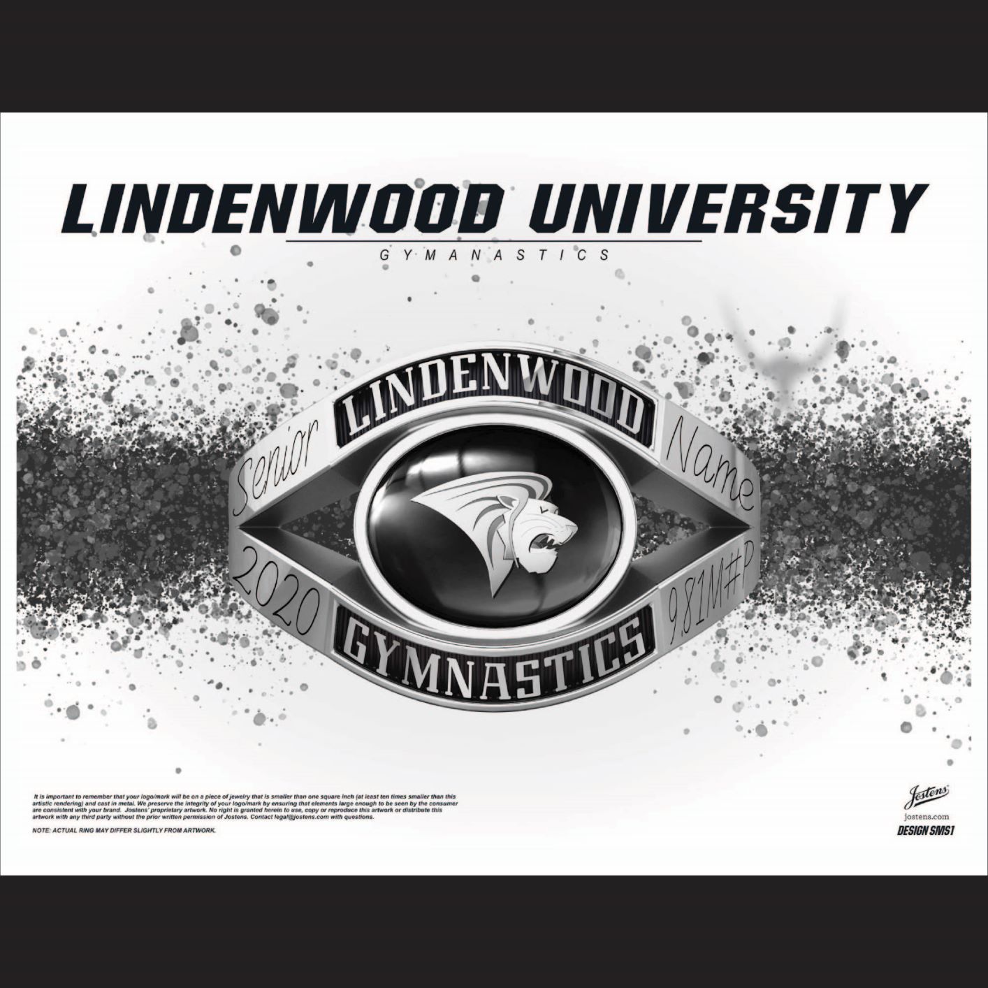 Lindenwood University Women's Gymnastics Championship Ring
