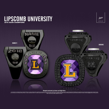 Lipscomb University Women's Soccer 2018 ASUN Championship Ring