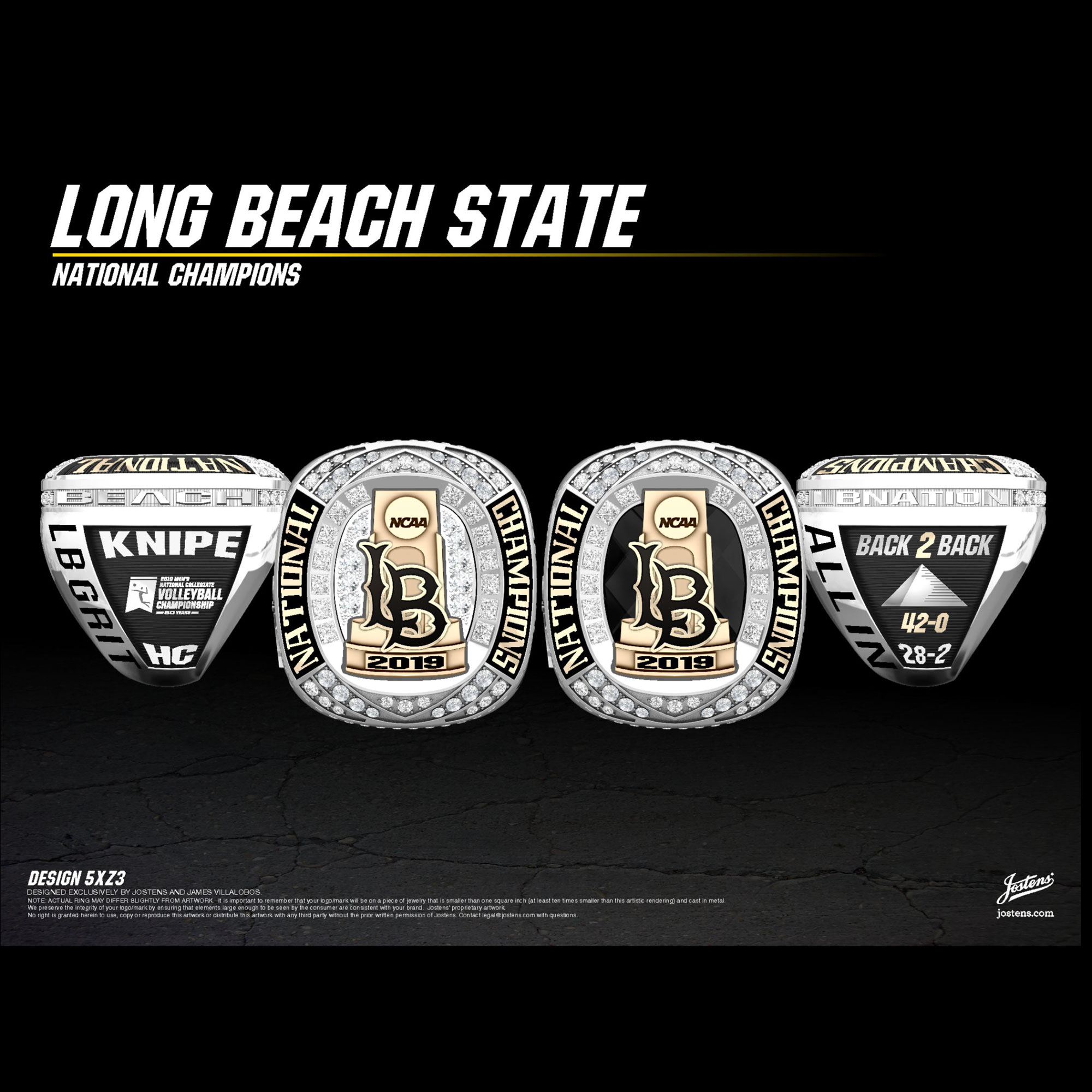 Long Beach State University Men's Volleyball 2019 National Championship Ring