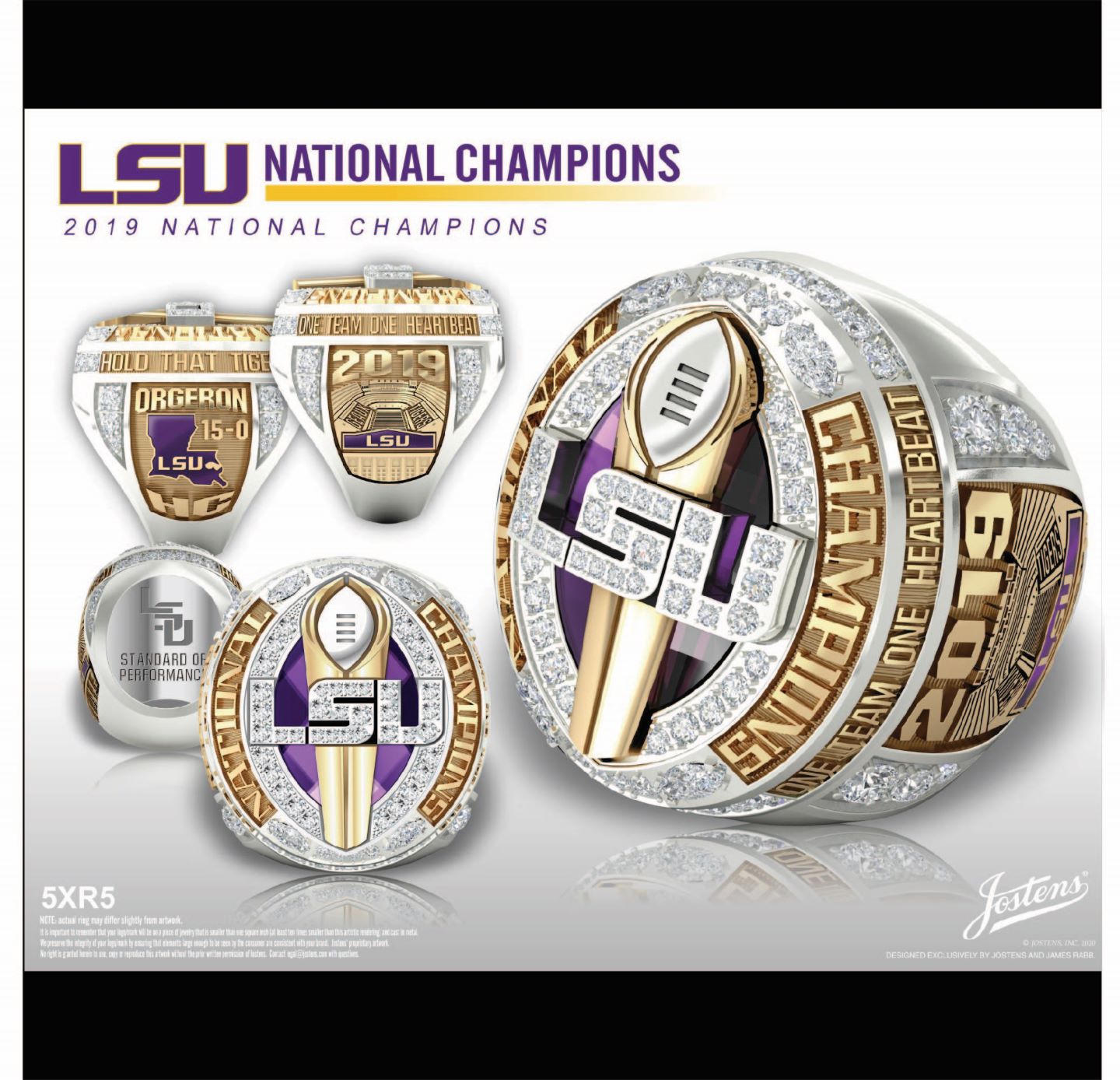 Louisiana State University Men's Football 2019 National Championship Ring