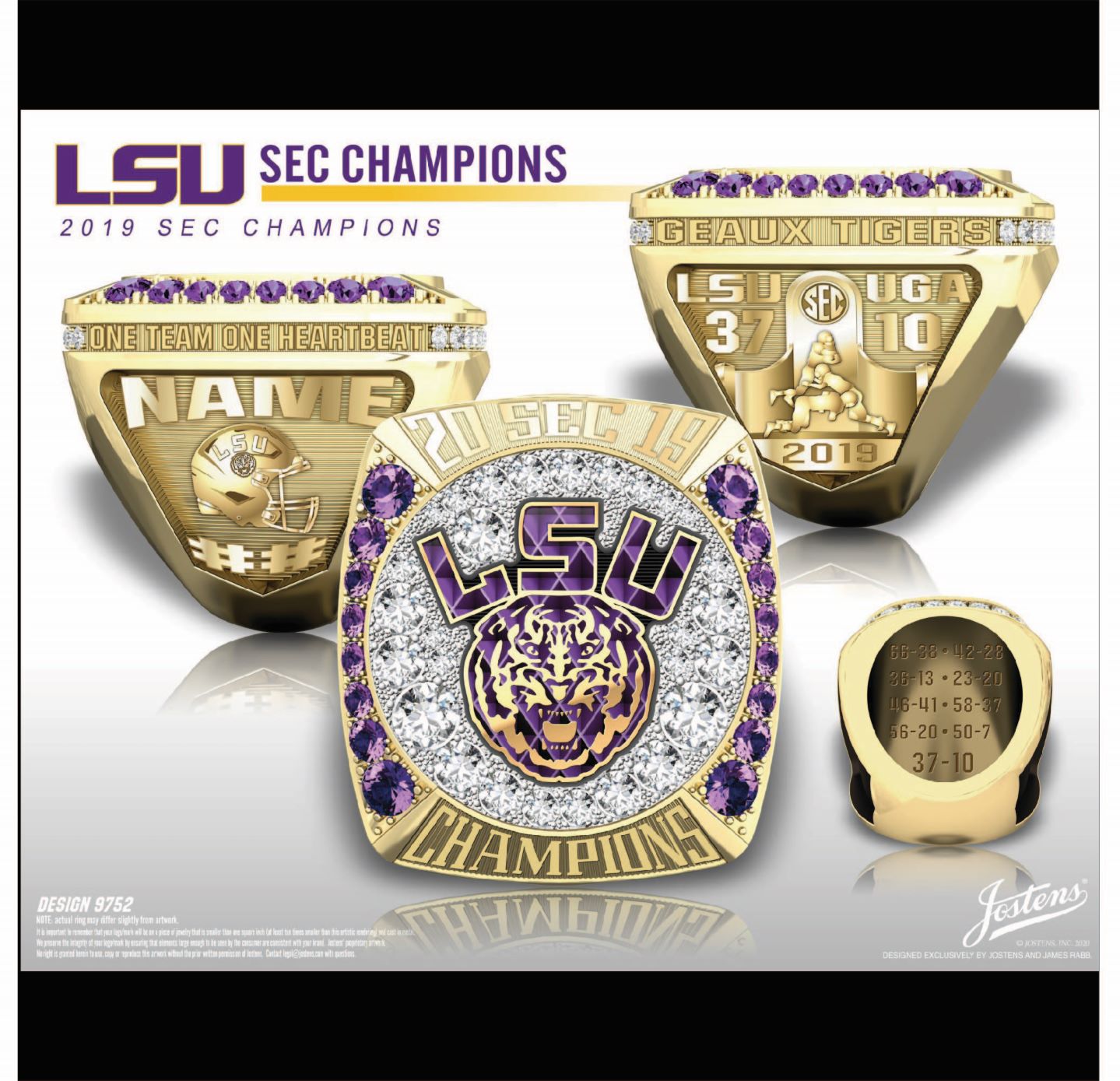 Louisiana State University Men's Football 2019 SEC Championship Ring