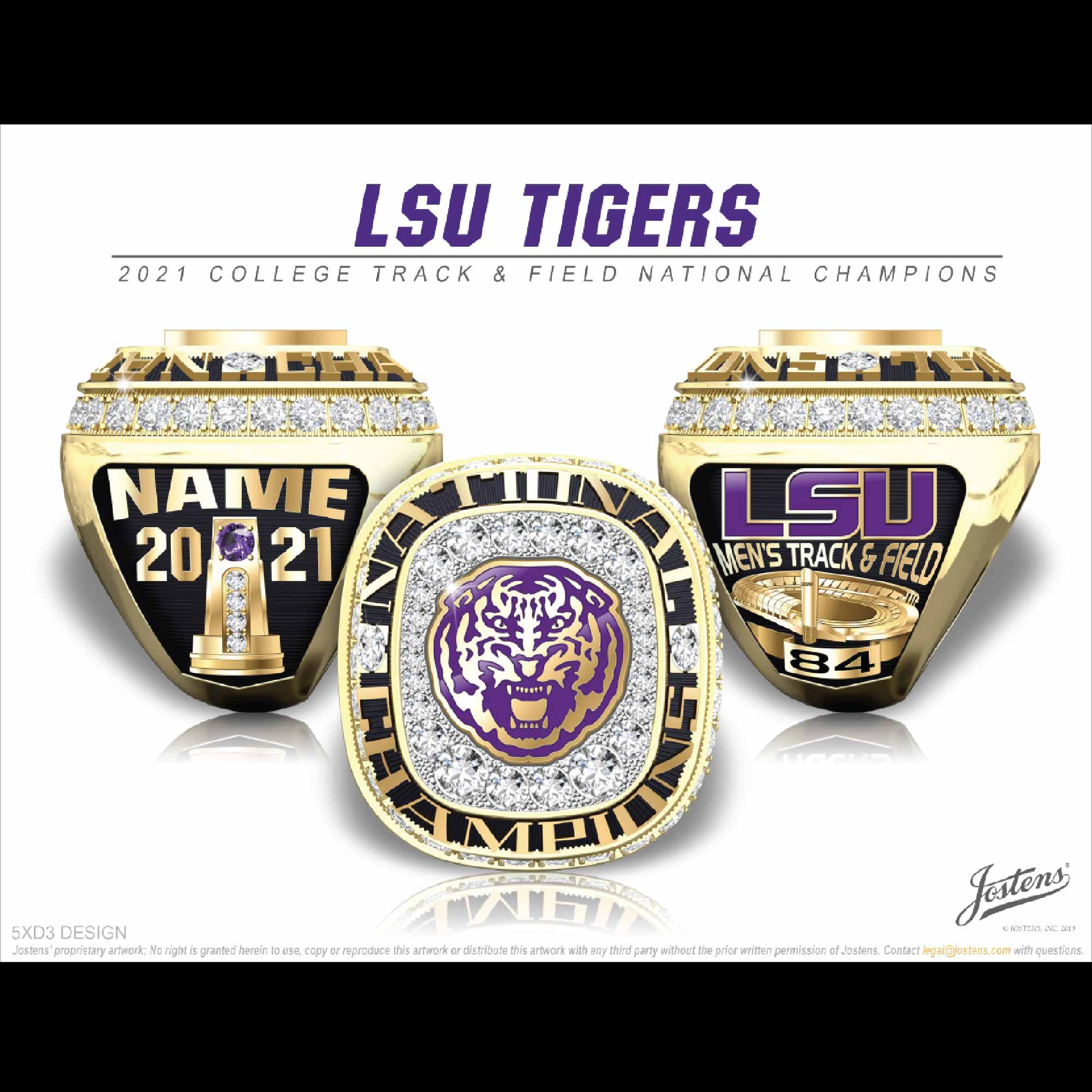 Louisiana State University Men's Track And Field 2021 National Championship Ring