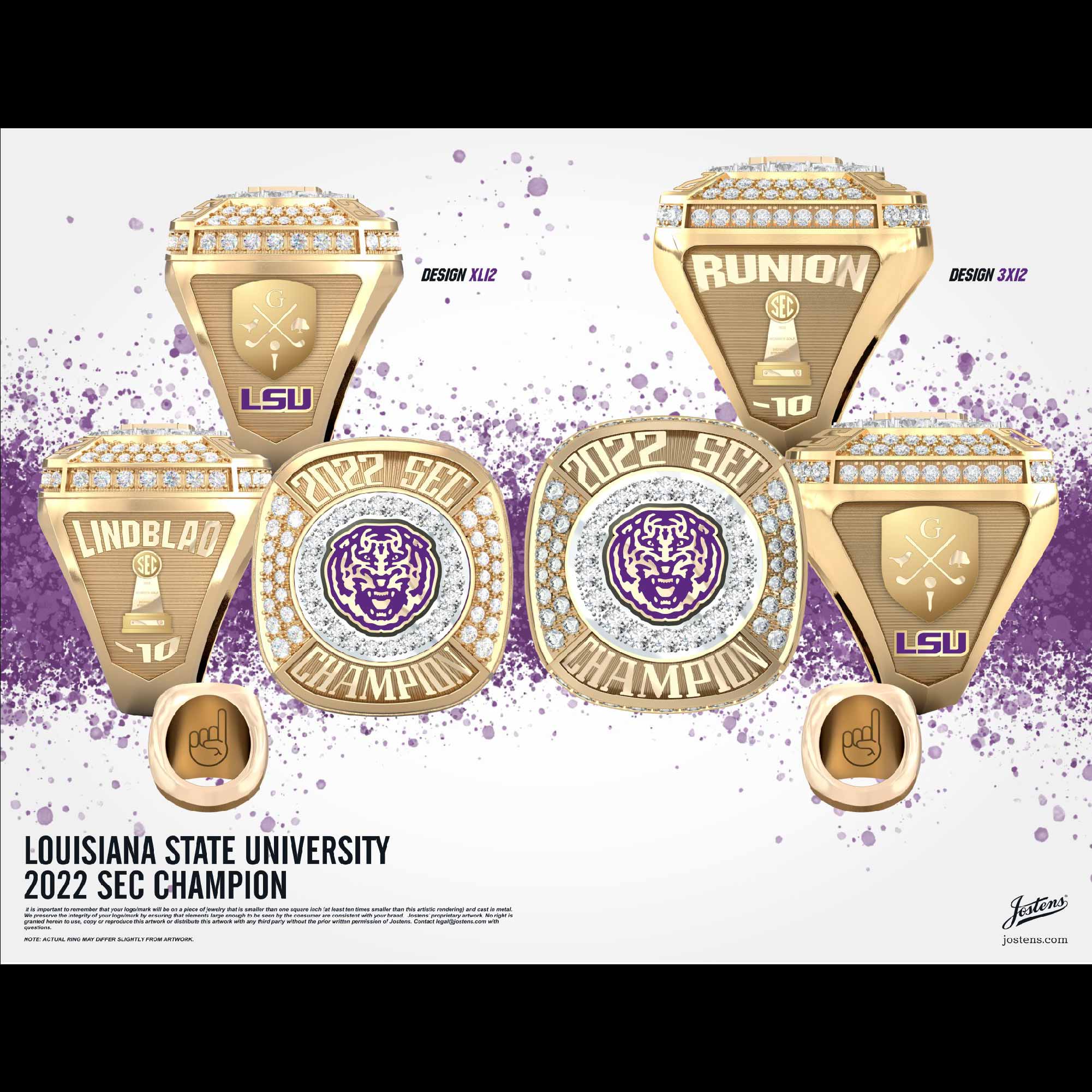 Louisiana State University Women's Golf 2022 SEC Championship Ring