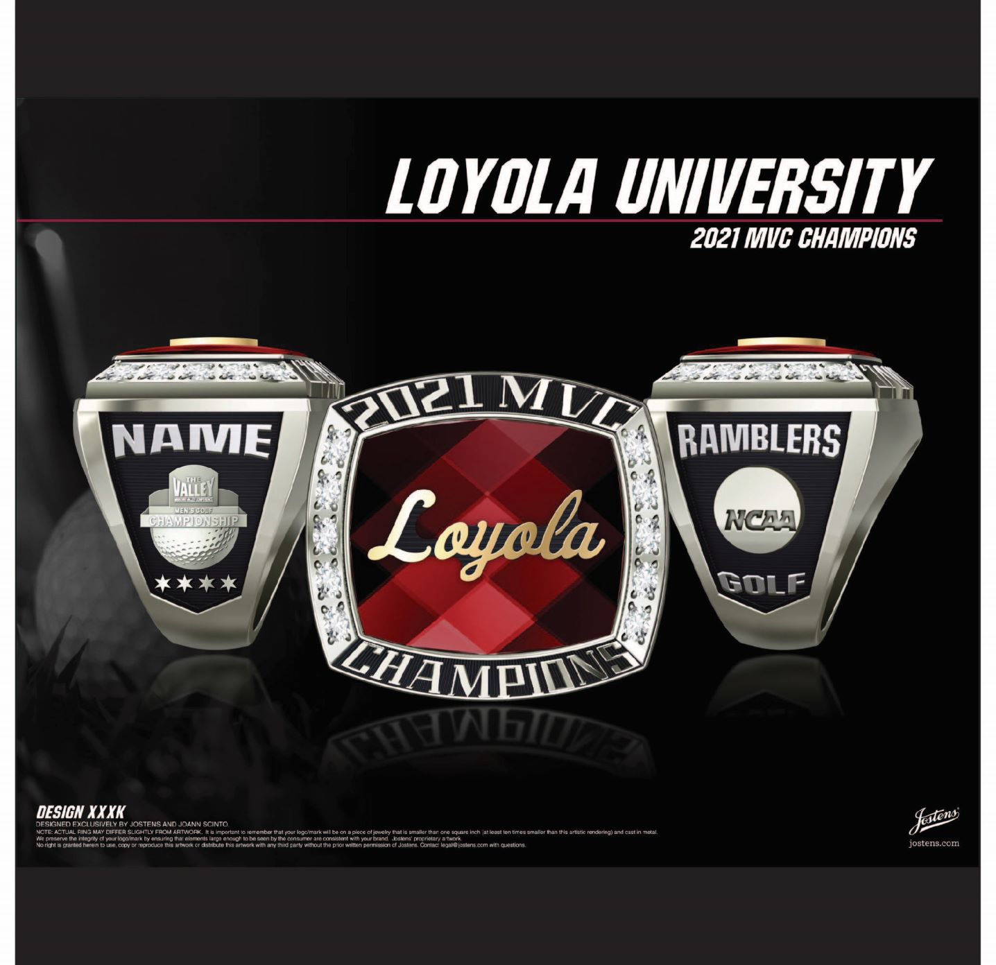 Loyola University Men's Golf 2021 MVC Championship Ring