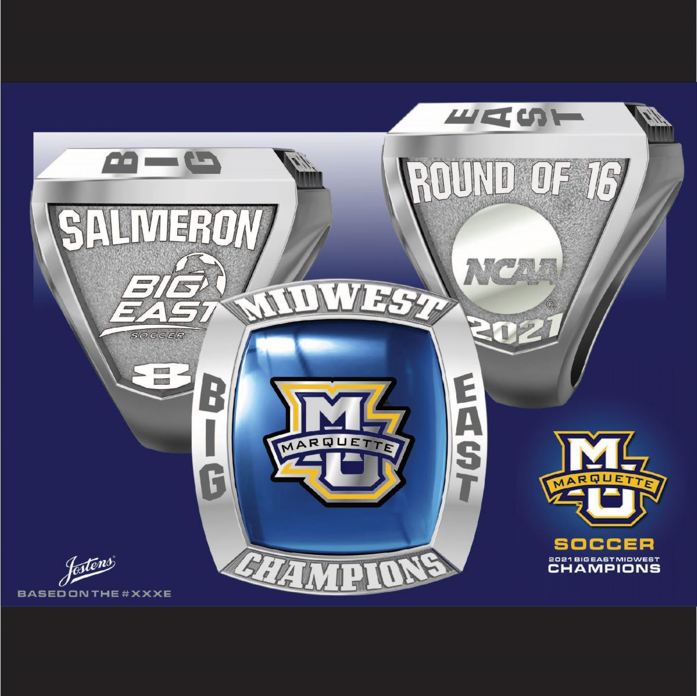 Marquette University Men's Soccer 2021 Big East Championship Ring