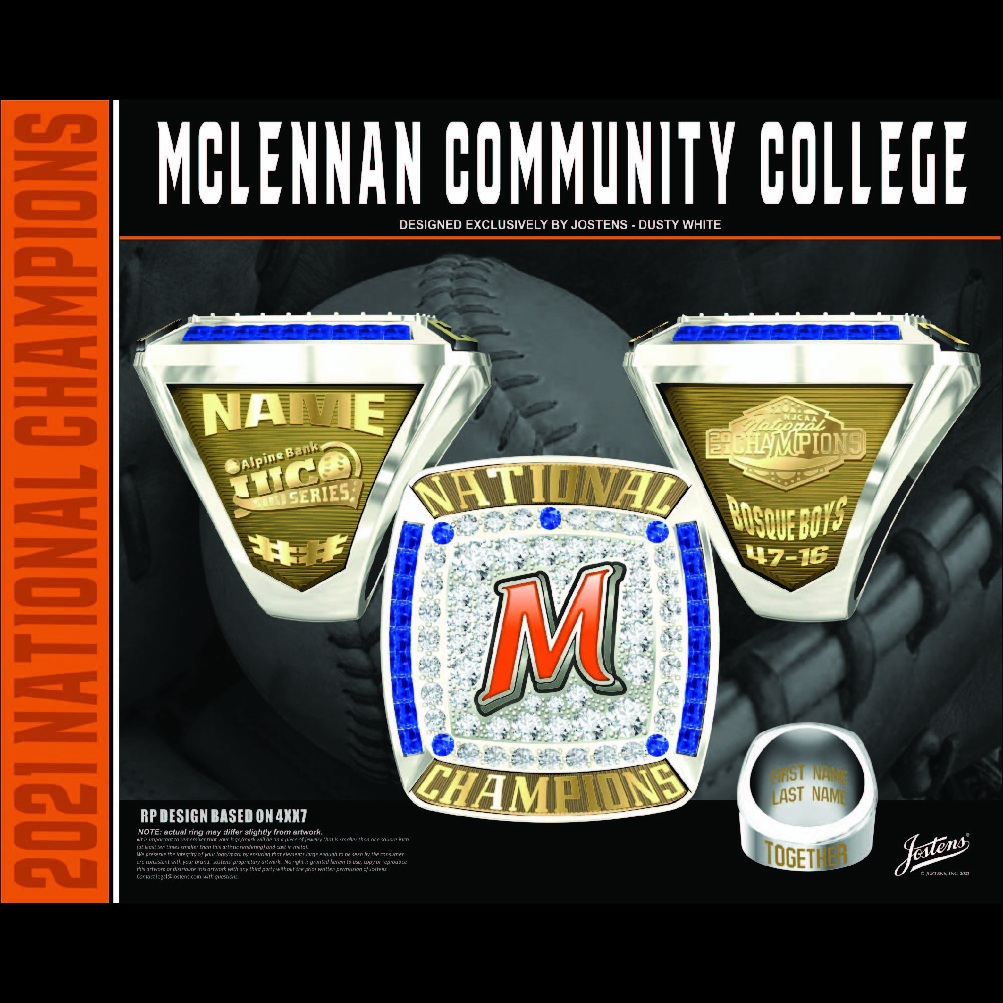Mclennan Community College Men's Baseball 2021 National Championship Ring