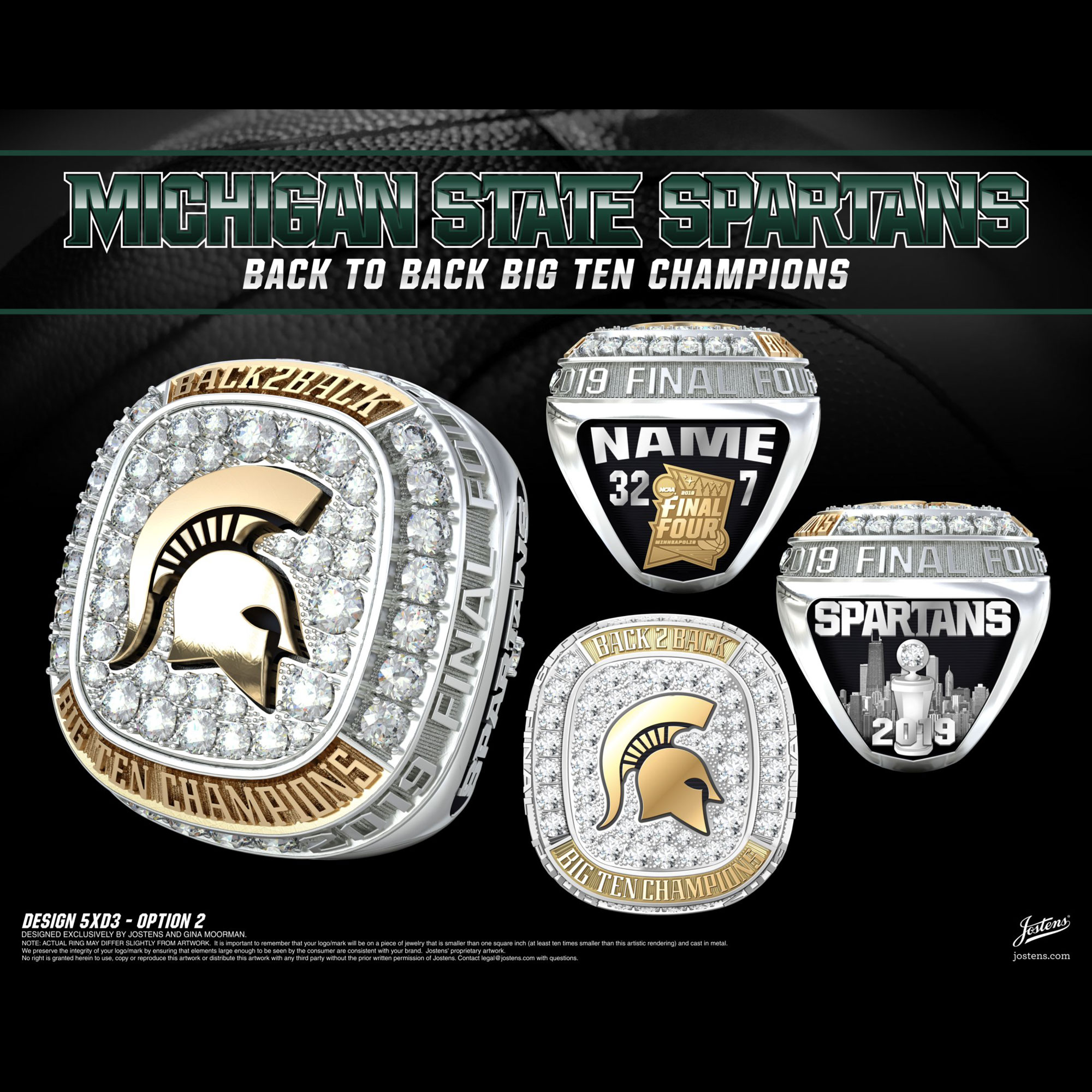 Michigan State University Men's Basketball 2019 Big Ten Championship Ring