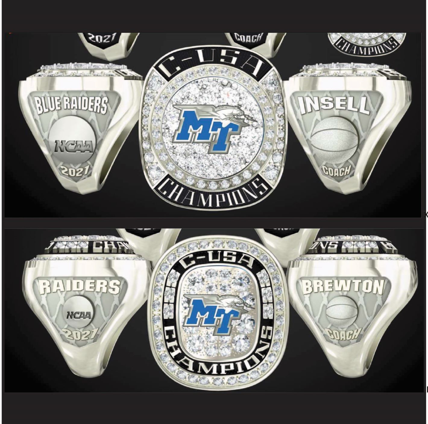 Middle Tennessee State University Women's Basketball 2021 C-USA Championship Ring