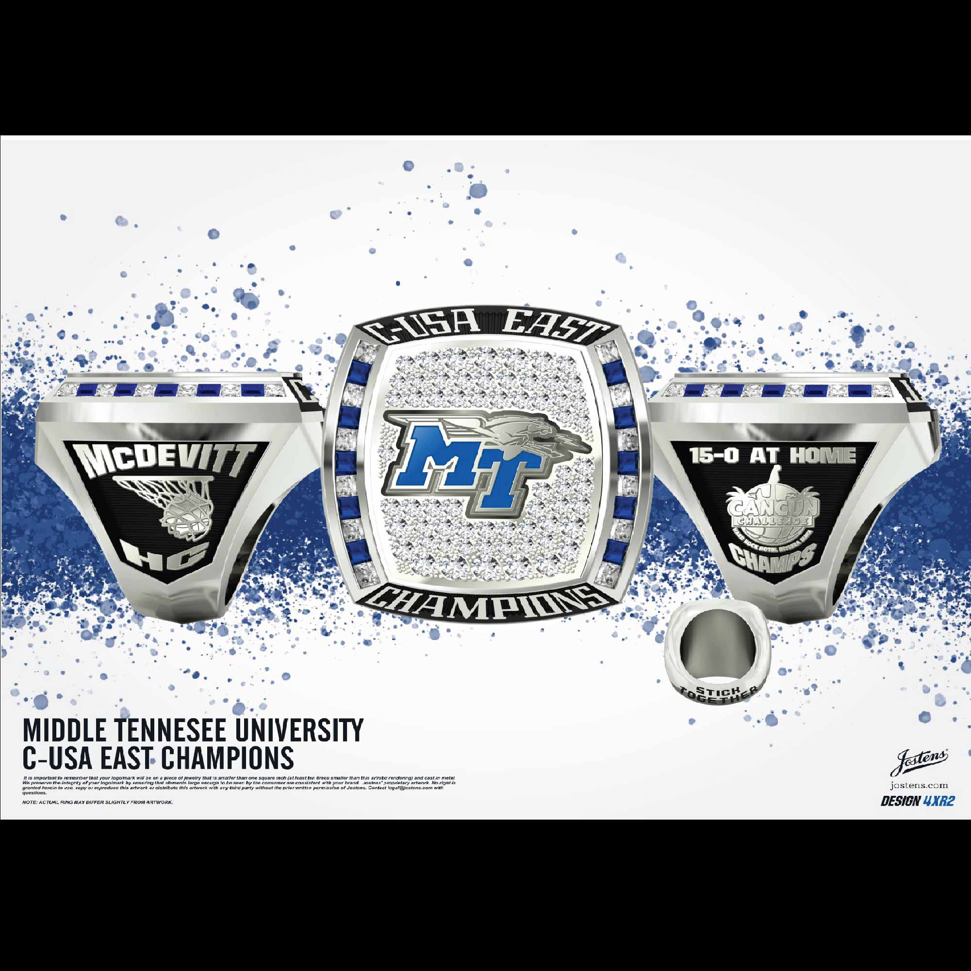 Middle Tennessee State University Women's Basketball 2023 C-USA Championship Ring