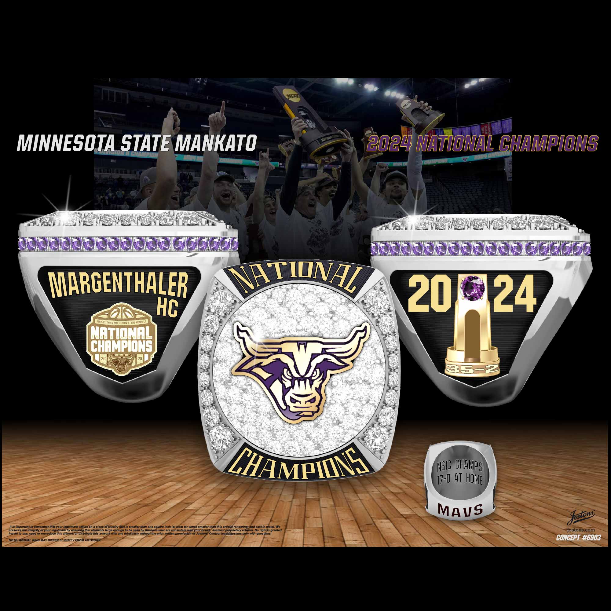 Minnesota State University Mankato Men's Basketball 2023 National Championship Ring