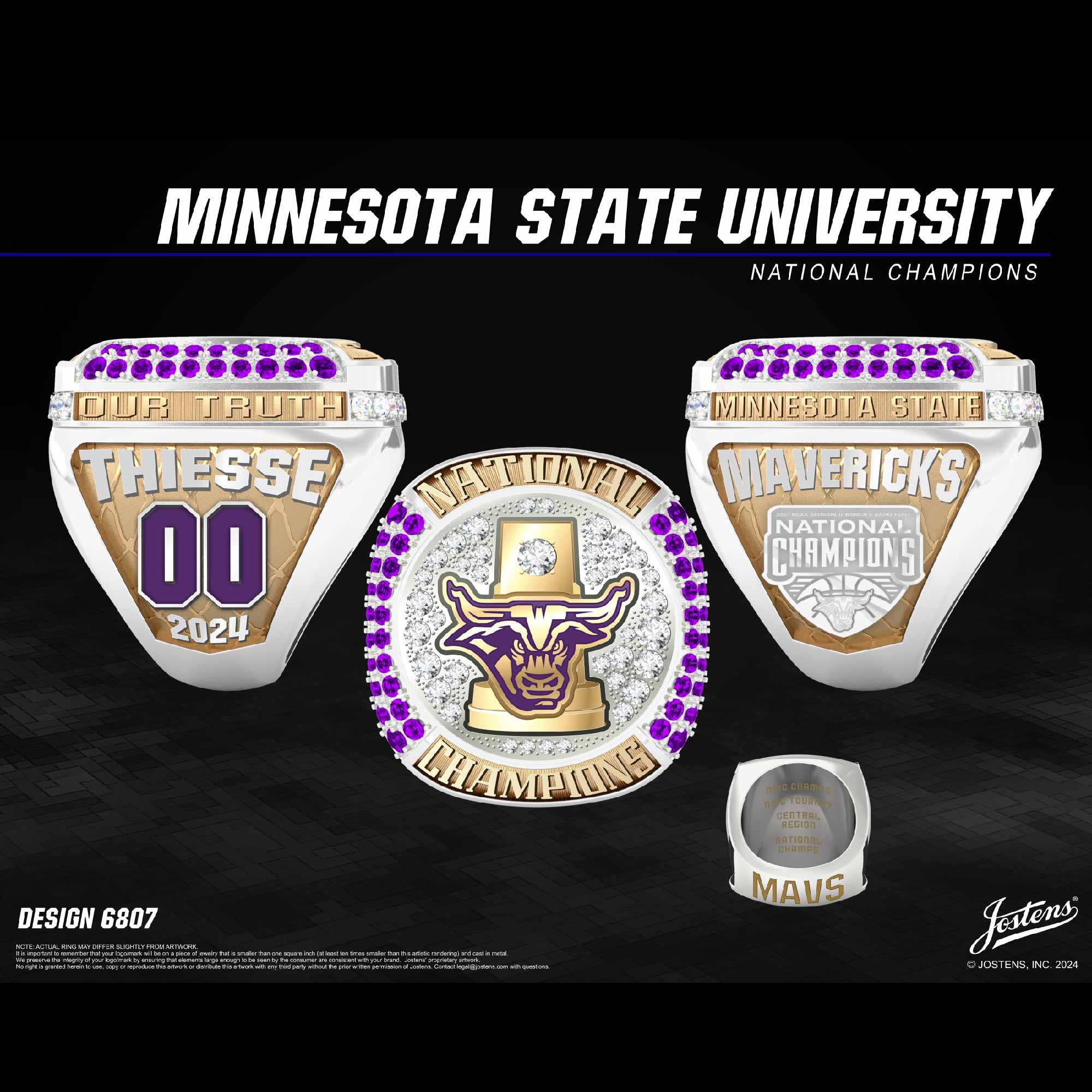 Minnesota State University Mankato Women's Basketball 2023 National Championship Ring
