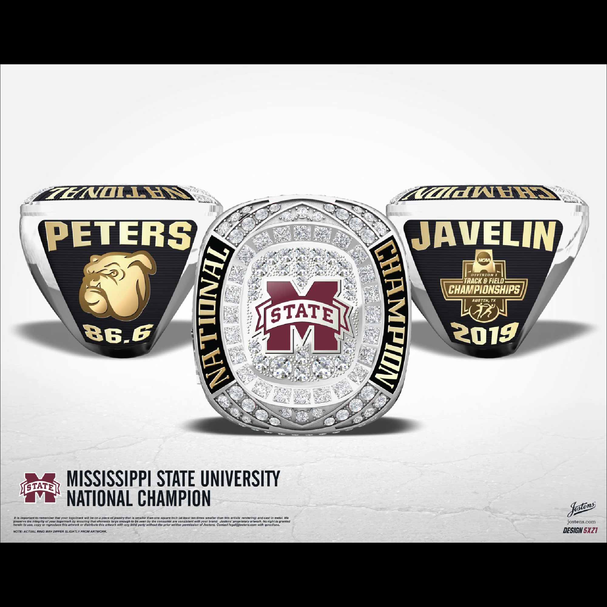 Mississippi State University Men's Track And Field 2019 National Championship Ring