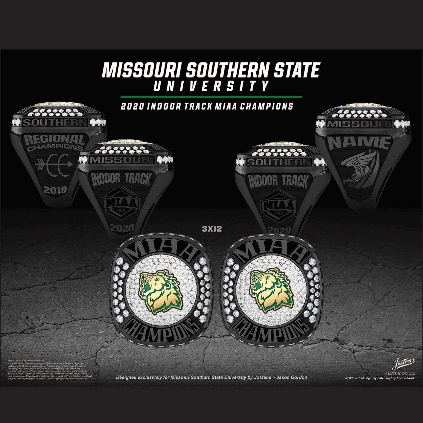 Missouri Southern State University Men's Track & Field 2020 MIAA Championship Ring