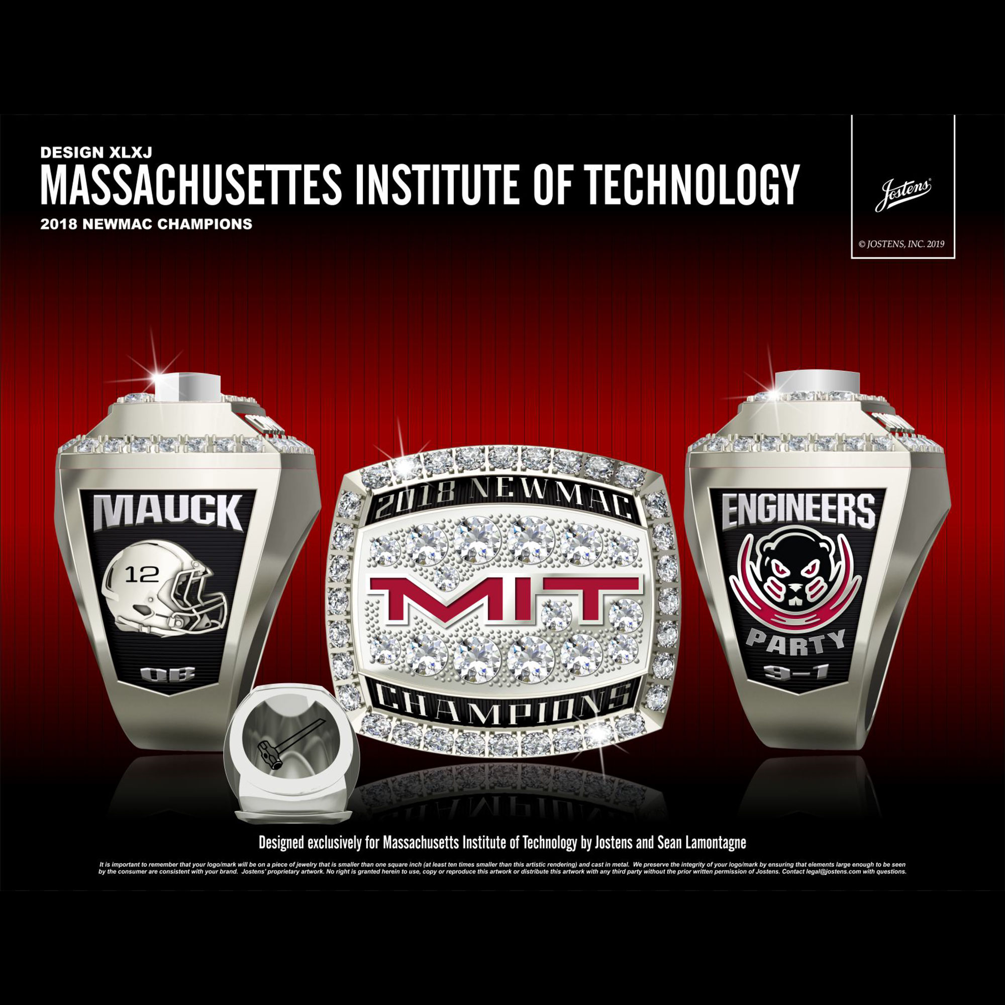 MIT Men's Football 2018 NEWMAC Championship Ring