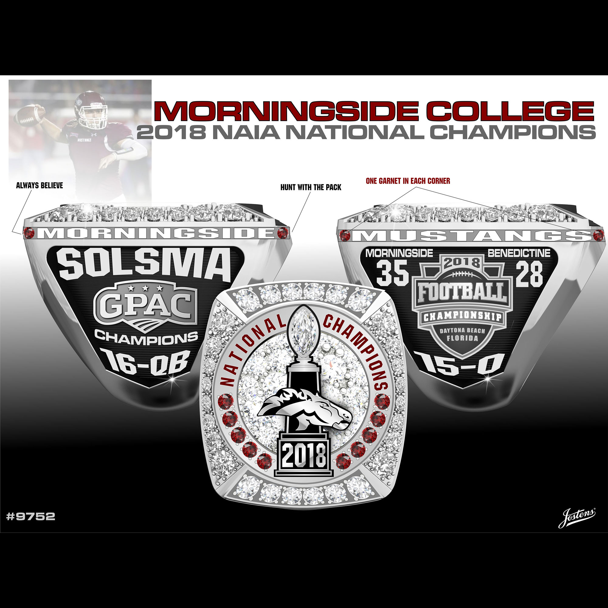 Morningside College Men's Football 2018 National Championship Ring