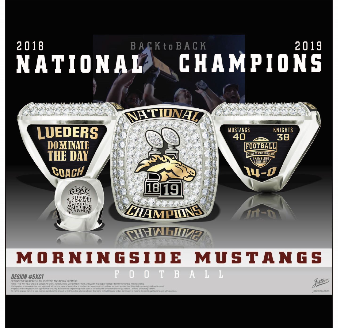 Morningside University Men's Football 2019 National Championship Ring