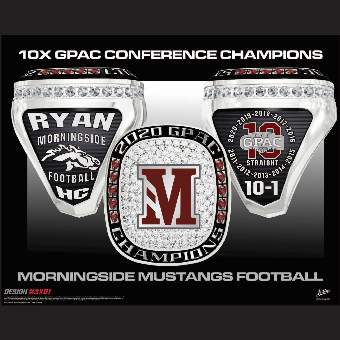 Morningside University Men's Football 2020 GPAC Championship Ring
