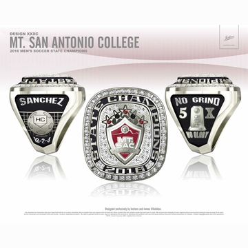 Mount San Antonio College Men's Soccer 2016 CCCAA State Championship Ring