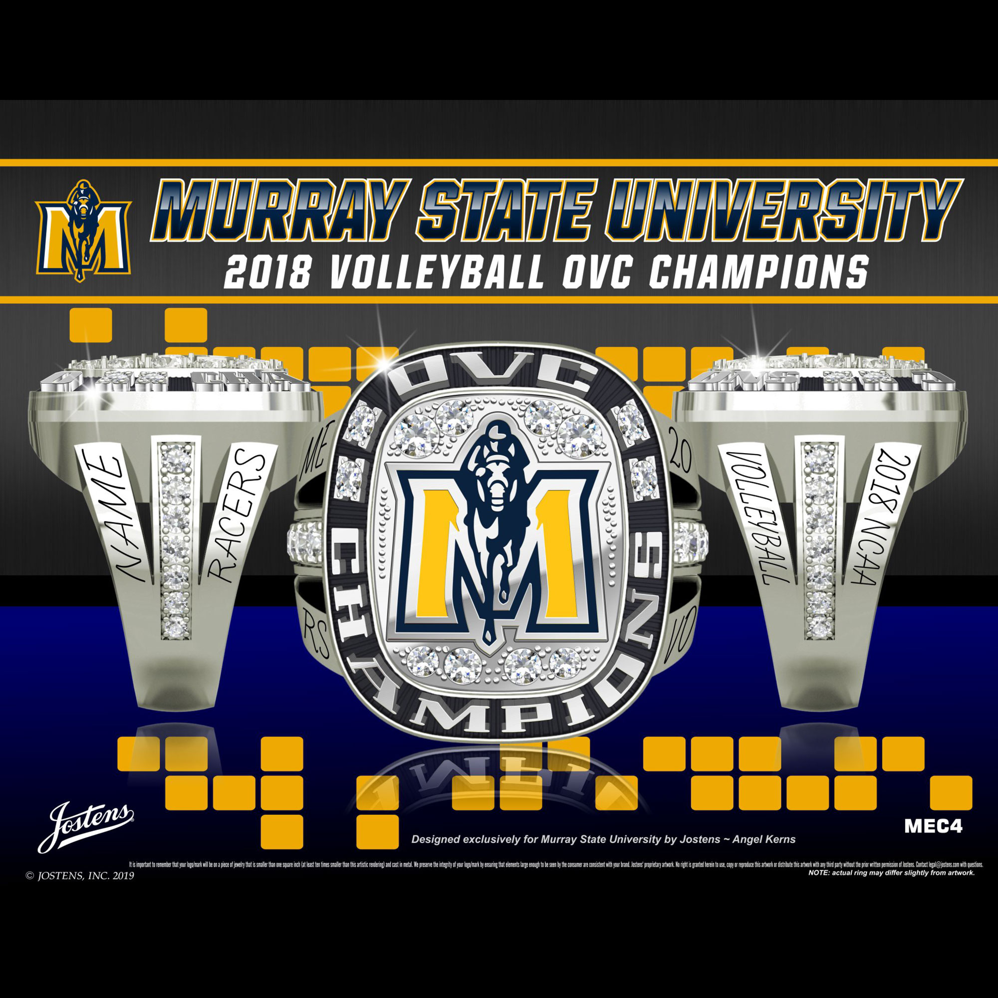 Murray State University Women's Volleyball 2018 OVC Championship Ring