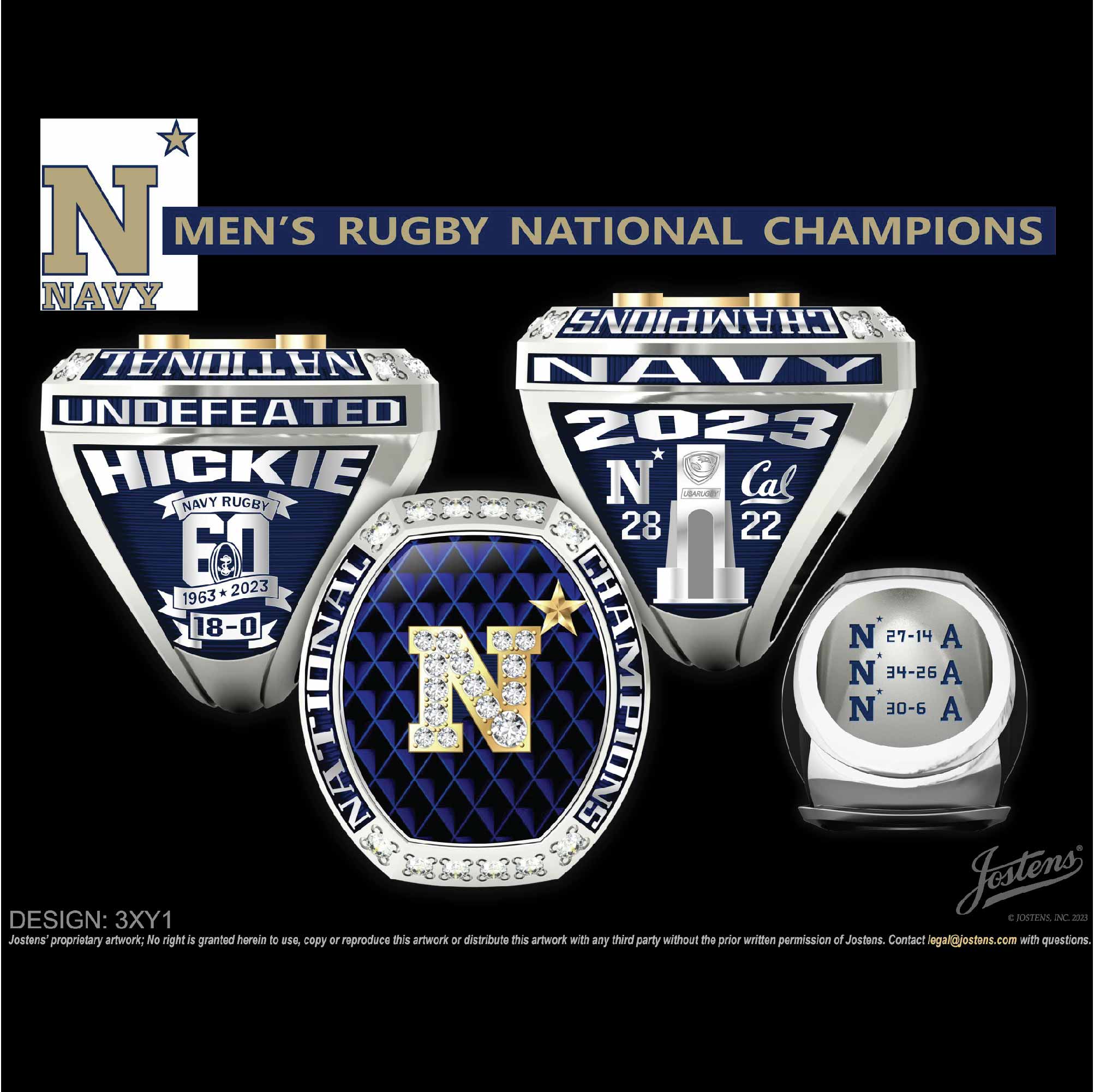 U.S. Naval Academy Men's Rugby 2023 National Championship Ring