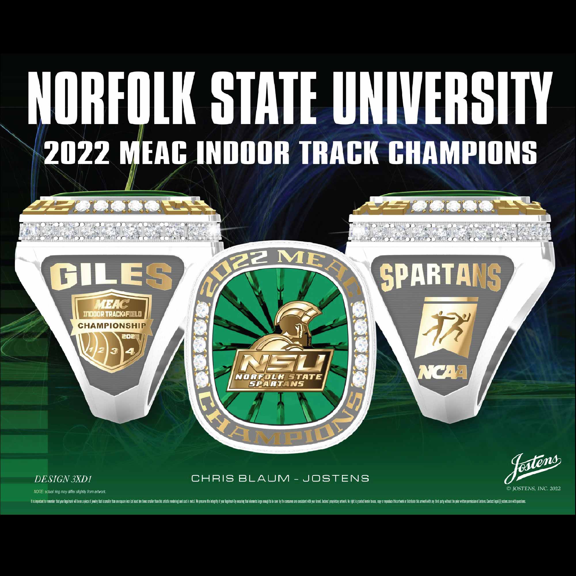 Norfolk State University Men's Track & Field 2022 MEAC Championship Ring