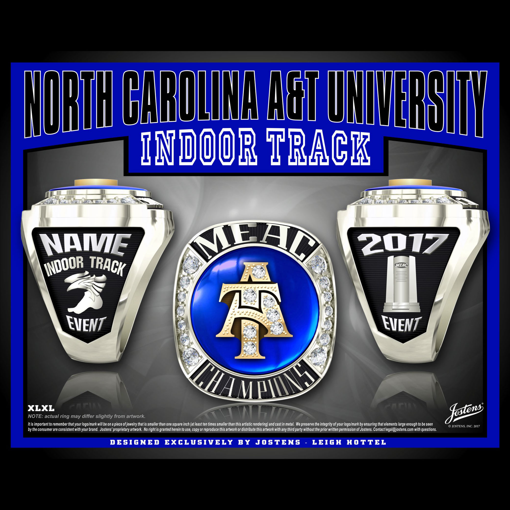 North Carolina A&T State University Women's Track & Field 2017 MEAC Championship Ring