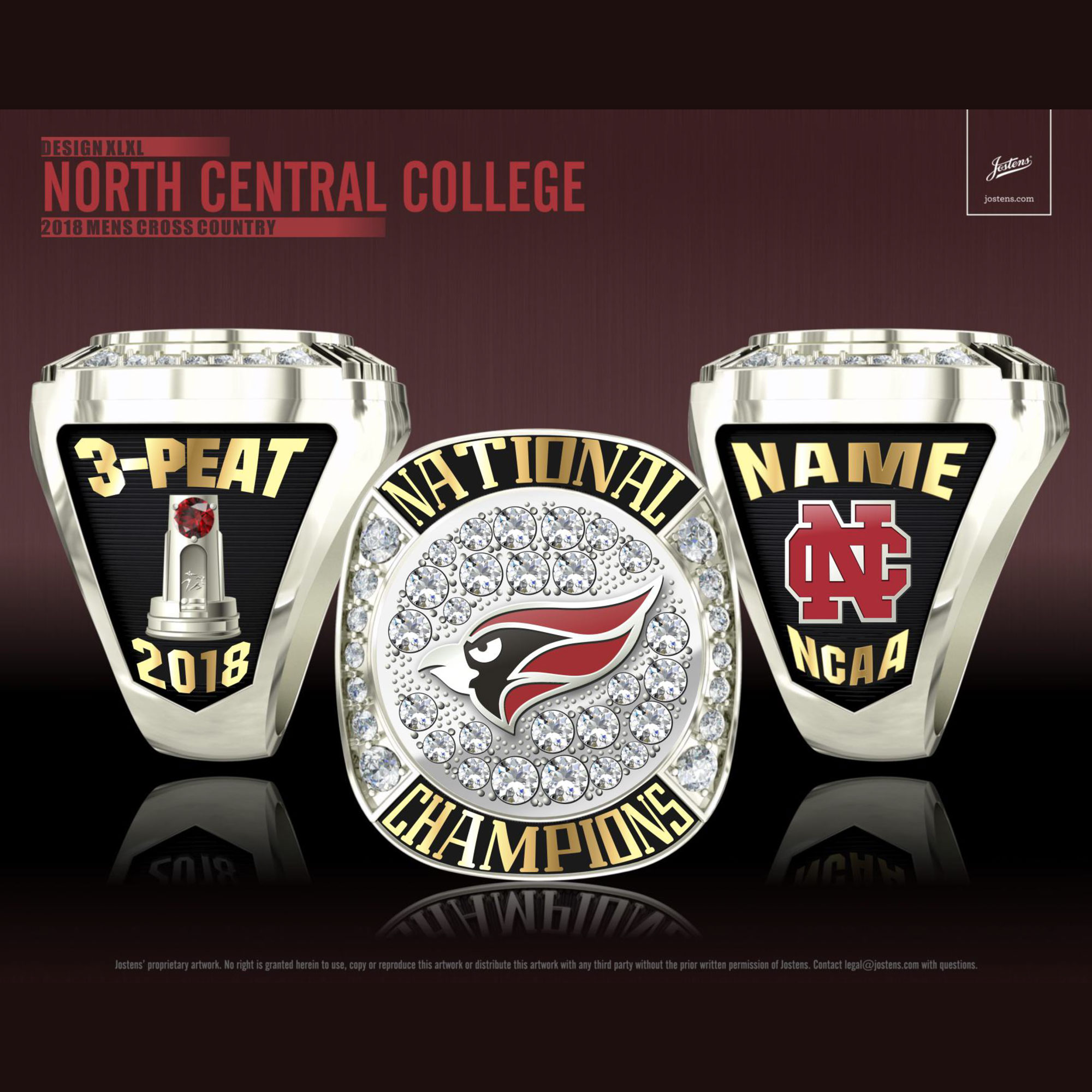 North Central College Men's Cross Country 2018 National Championship Ring