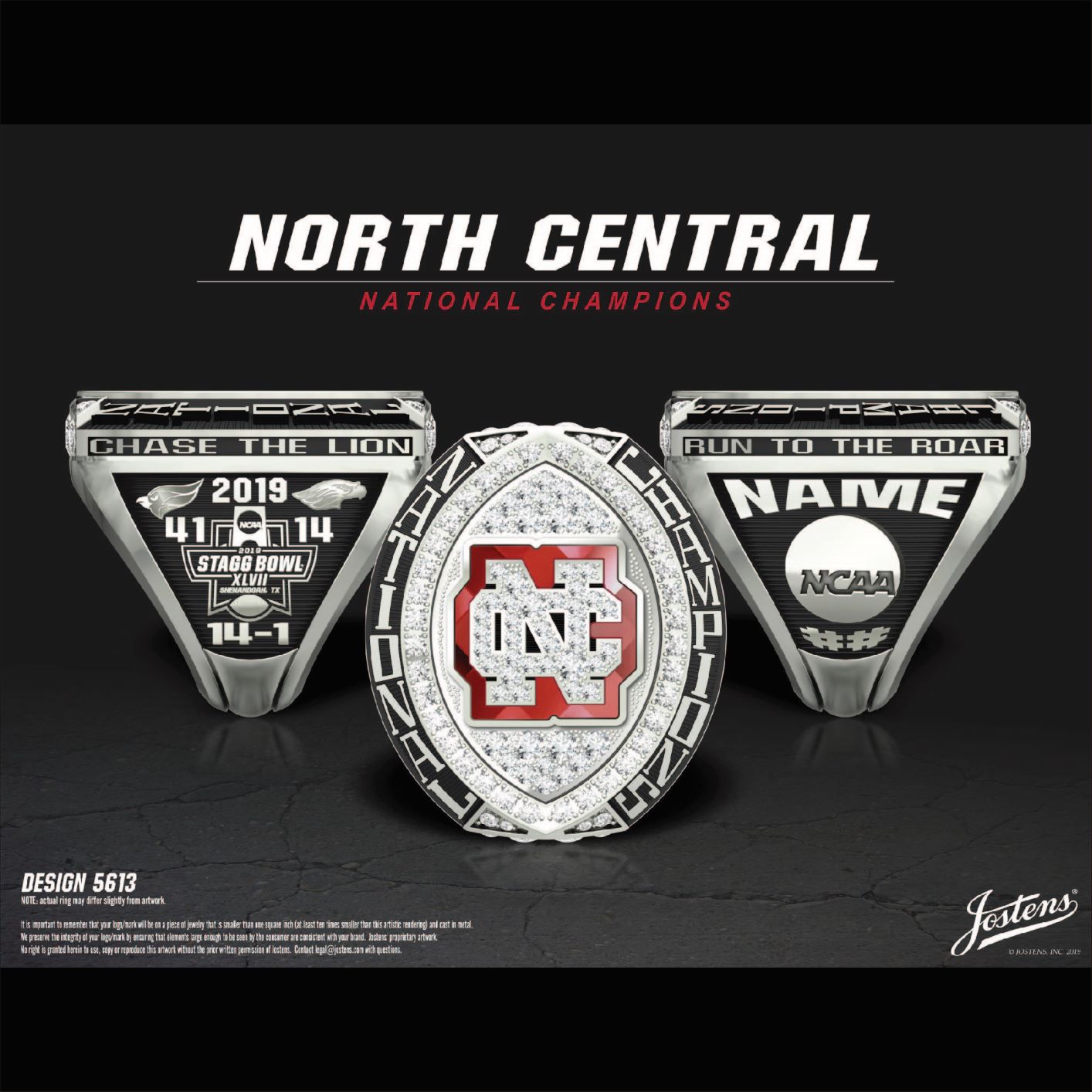 North Central College Men's Football 2019 National Championship Ring