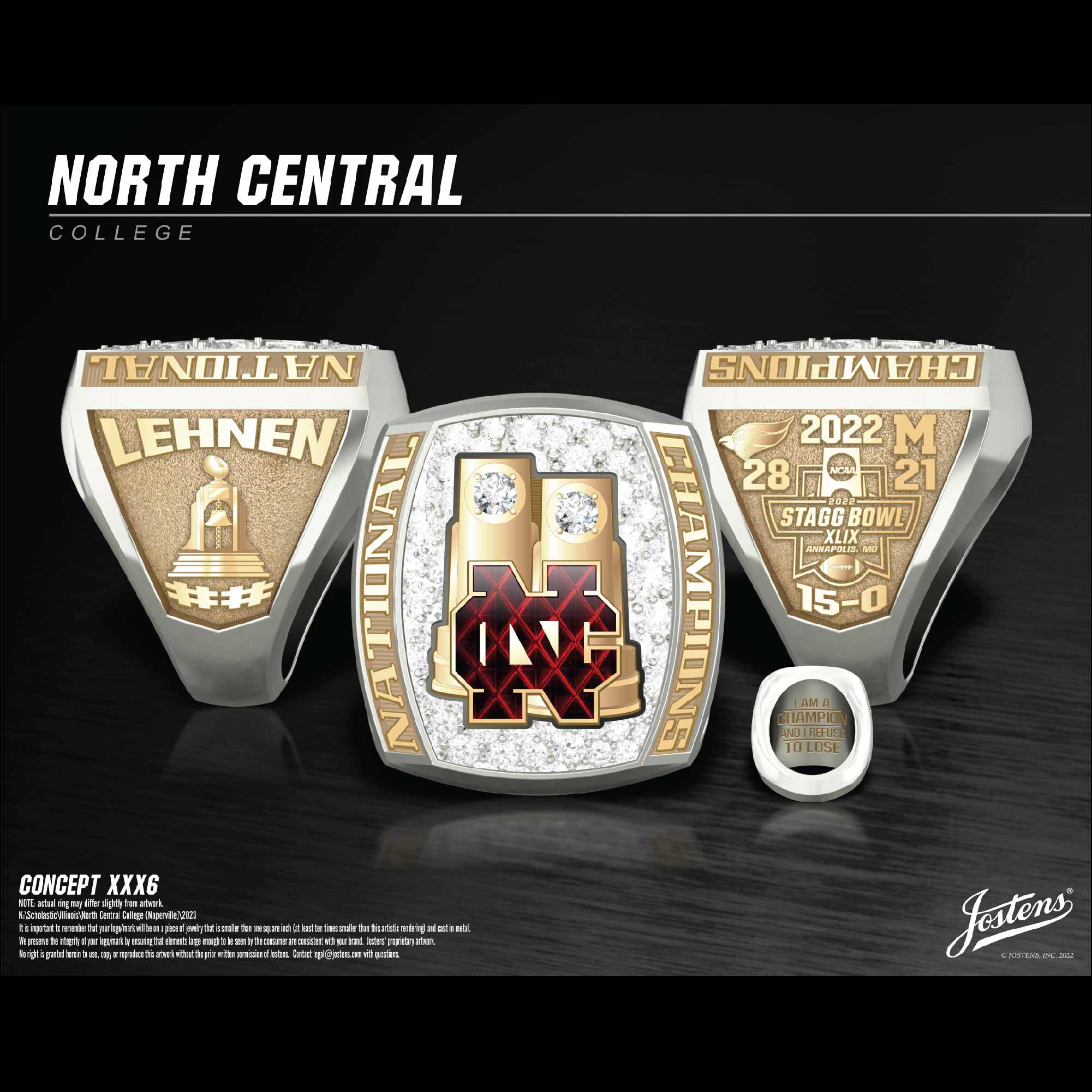 North Central College Football 2022 National Championship Ring