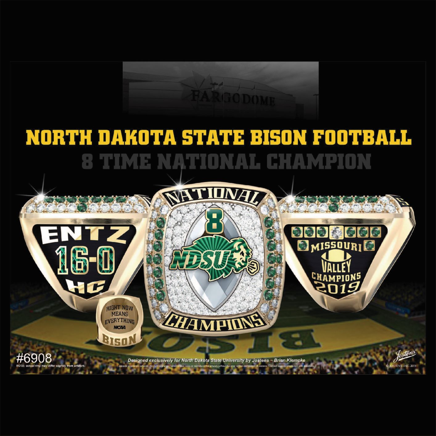 North Dakota State University Men's Football 2019 National Championship Ring