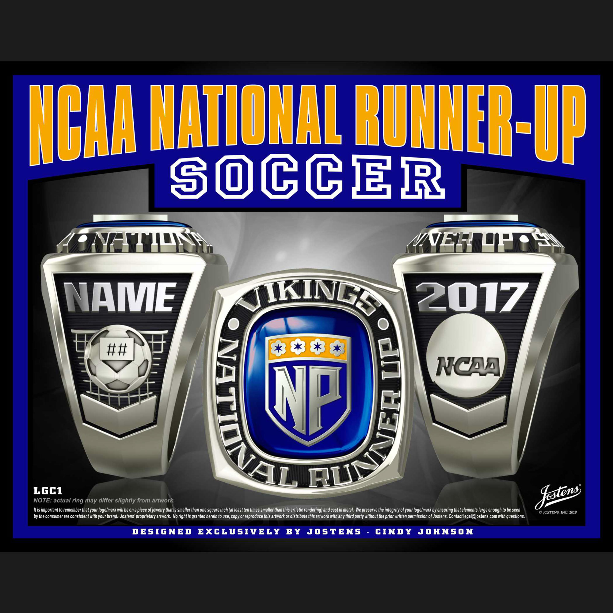 North Park University Men's Soccer 2017 National Runner-Up Championship Ring
