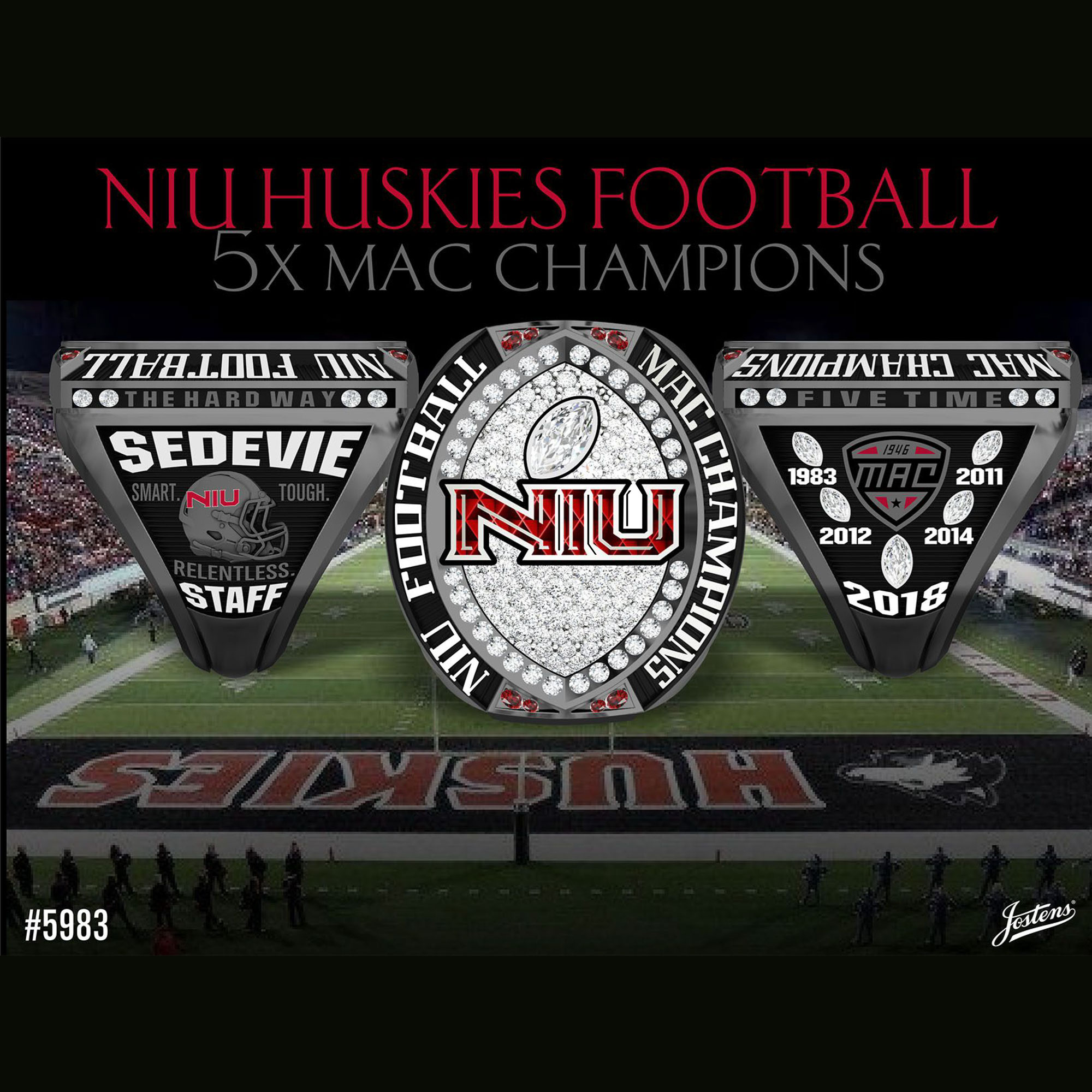 Northern Illinois University Men's Football 2018 MAC Championship Ring